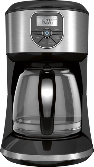 Black & Decker - 12-Cup Coffeemaker - Black/Silver - Angle Zoom
