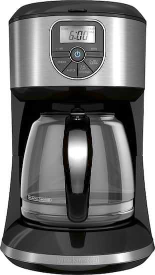 Black & Decker - 12-Cup Coffeemaker - Black/Silver - Angle Zoom