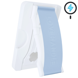 LoveHandle - PRO for MagSafe Universal Magnetic Wallet, Phone Grip & Kickstand with Adapter Ring - Solid - Airy Blue