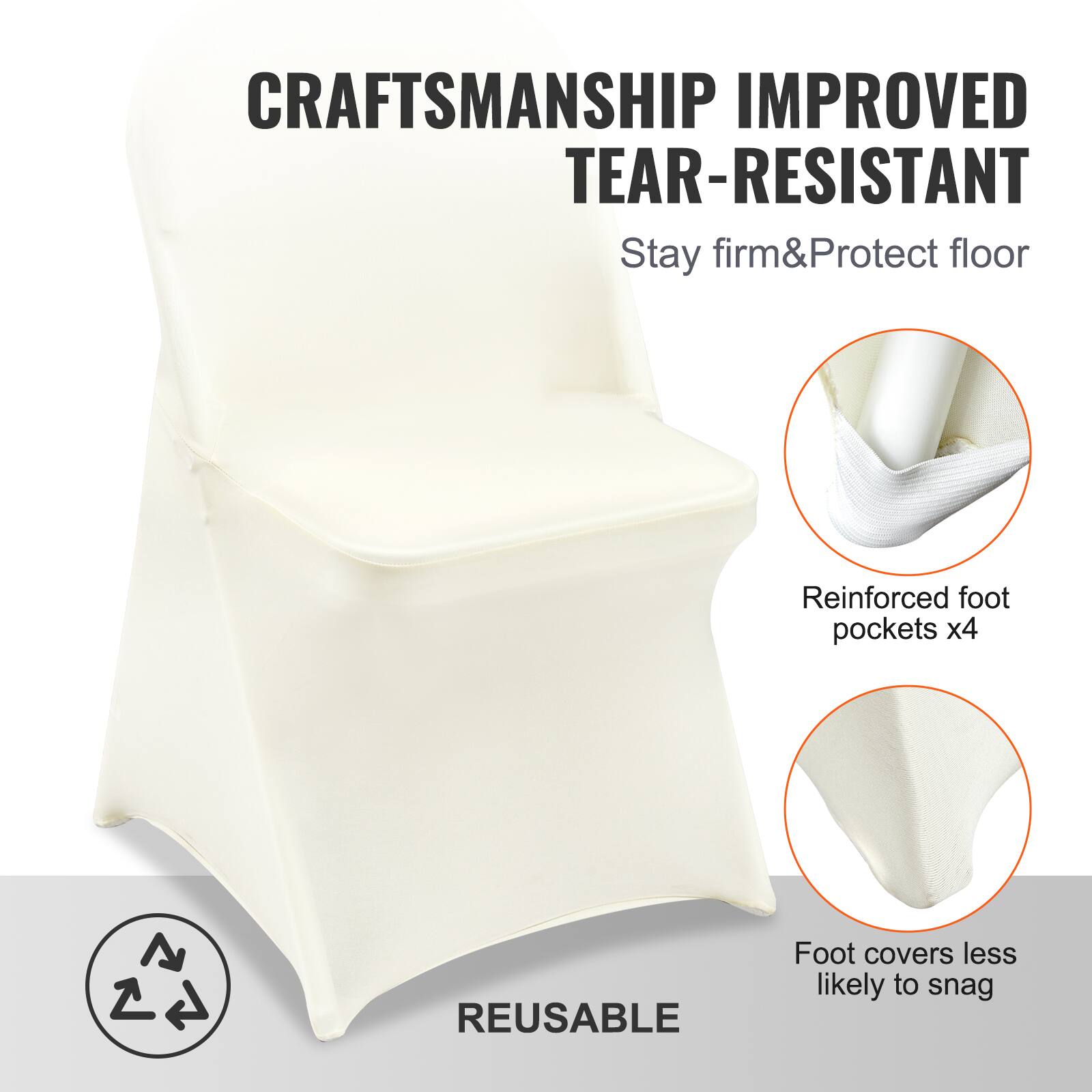 CRAFTSMANSHIP IMPROVED TEAR-RESISTANT, Stay firm & Protect floor, Reinforced foot pockets x4, Foot covers less likely to snag, REUSABLE