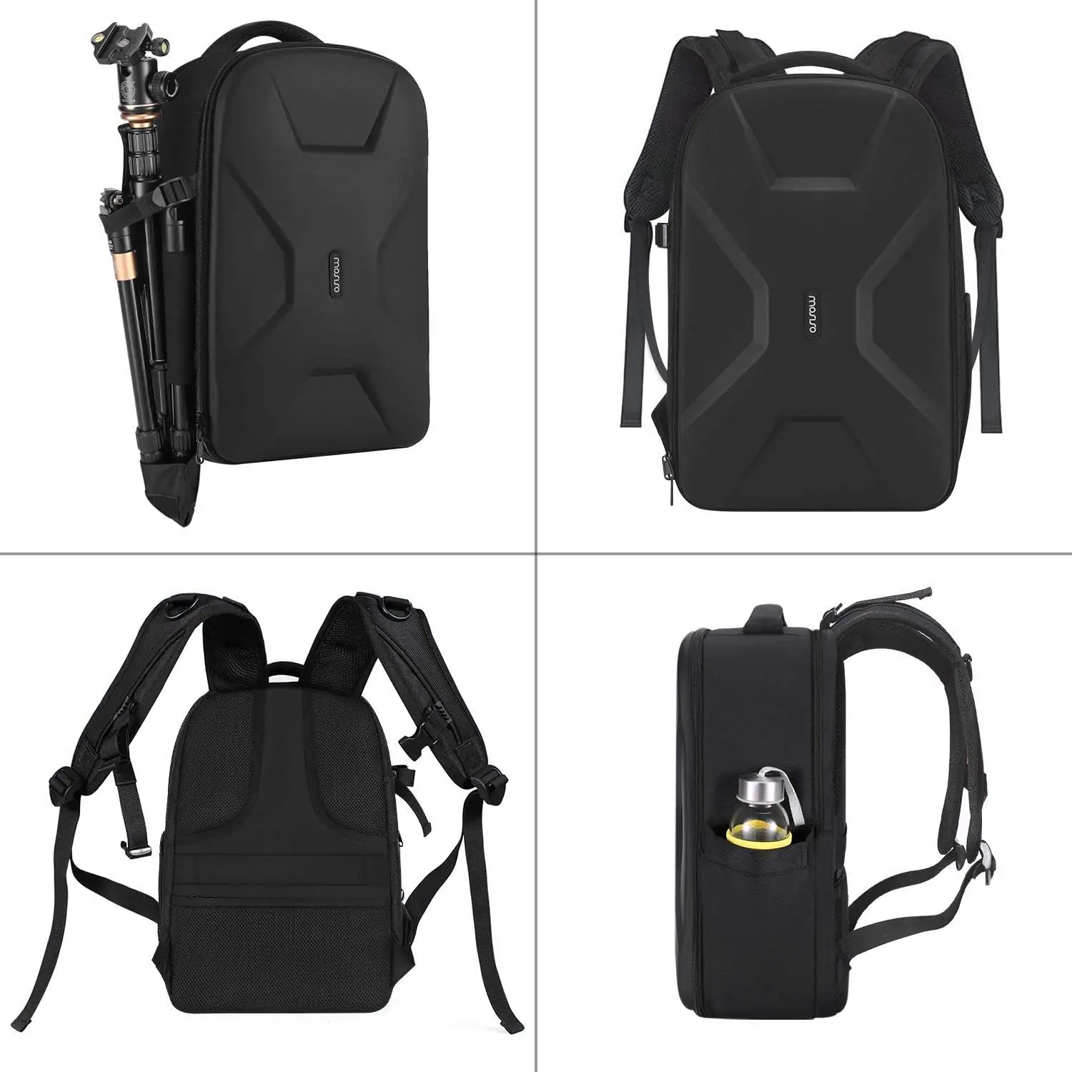 Alt View 1. mosiso - Camera Backpack 15-16 inch Waterproof Hardshell Camera Bag with Tripod Holder&Laptop Compartment - Black.