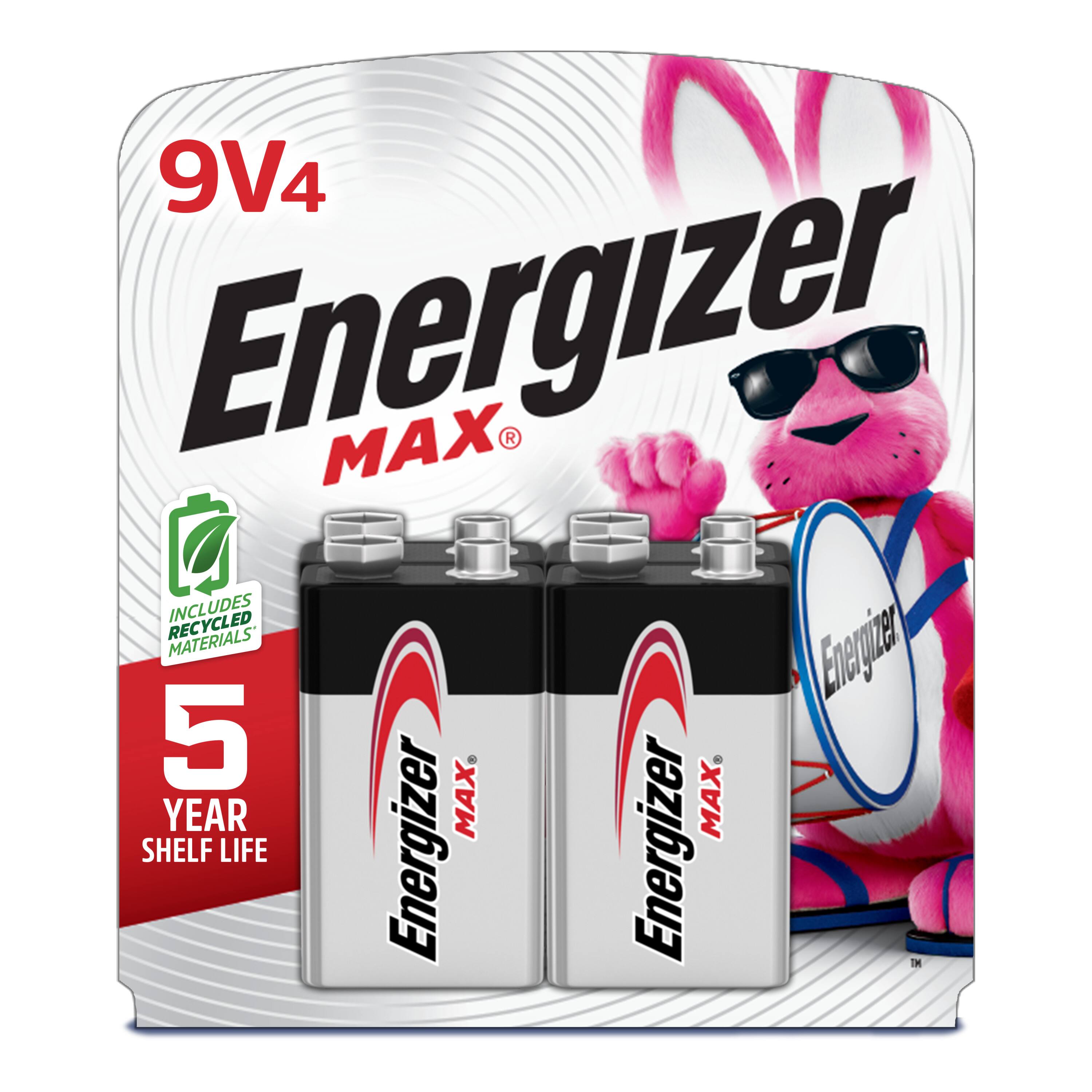 9V4 Energizer MAX RECYCLED INCLUDES MATERIALS 5 YEAR SHELF LIFE Energizer MAX