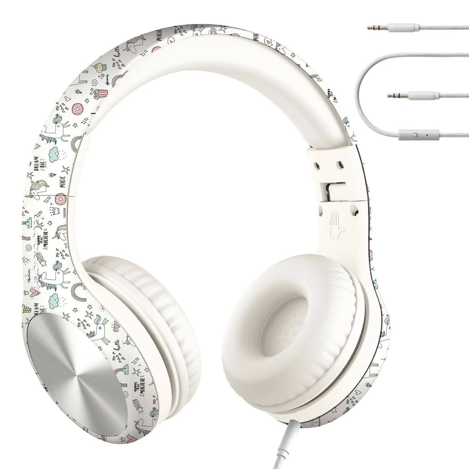 Stock Preferred - Connect+ Pro Kids Headphones with Mic & SharePort – Unicorn - White
