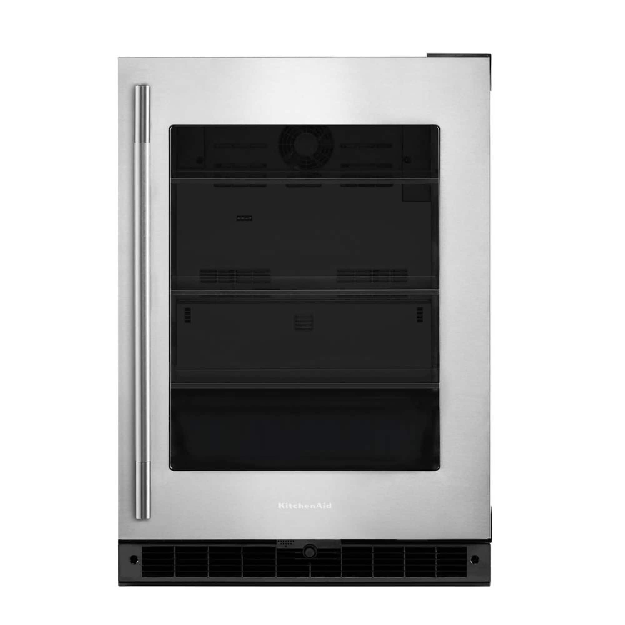 KitchenAid - 5.2 Cu. Ft. Undercounter Refrigerator - Black Cabinet/Stainless Steel Doors - Front_Zoom