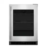 KitchenAid - 5.2 Cu. Ft. Undercounter Refrigerator - Black Cabinet/Stainless Steel Doors - Front_Zoom