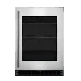 KitchenAid - 5.2 Cu. Ft. Undercounter Refrigerator - Black Cabinet/Stainless Steel Doors