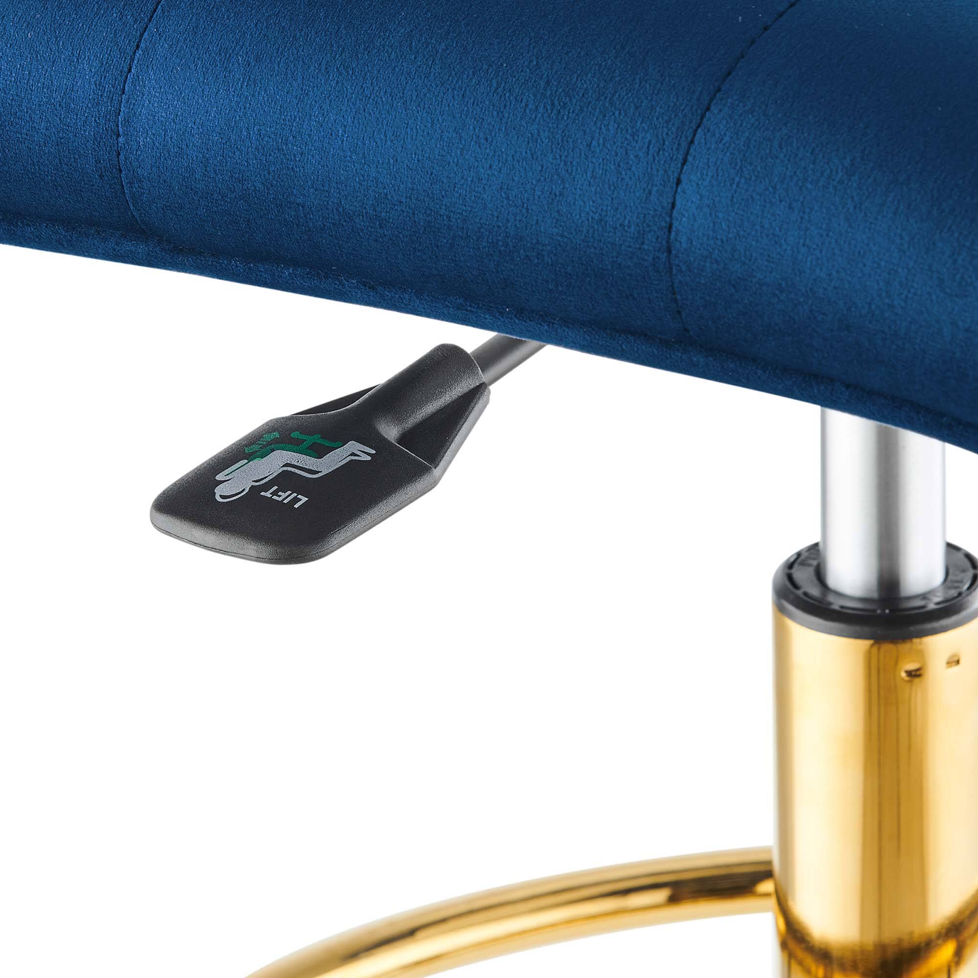 Alt View 2. Modway - Prim Armless Performance Velvet Drafting Chair by Modway - Blue.