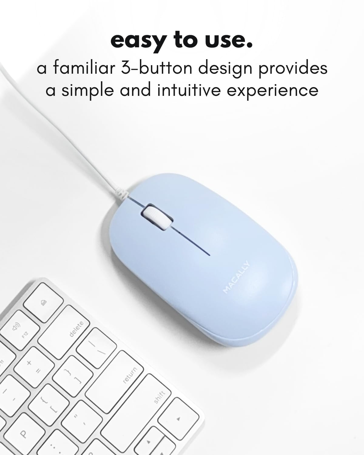 easy to use.  
a familiar 3-button design provides a simple and intuitive experience