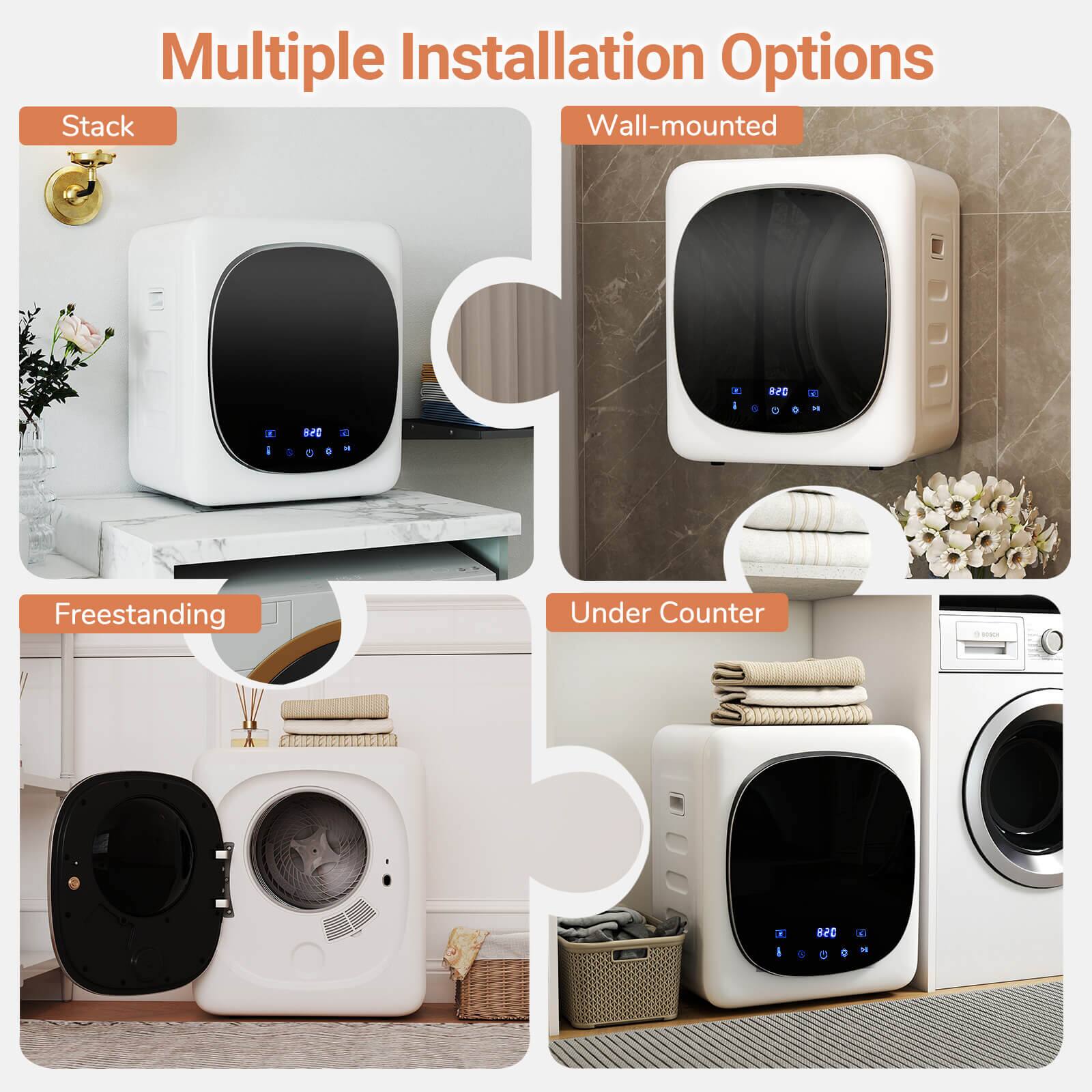 Multiple Installation Options
- Stack
- Wall-mounted
- Freestanding
- Under Counter