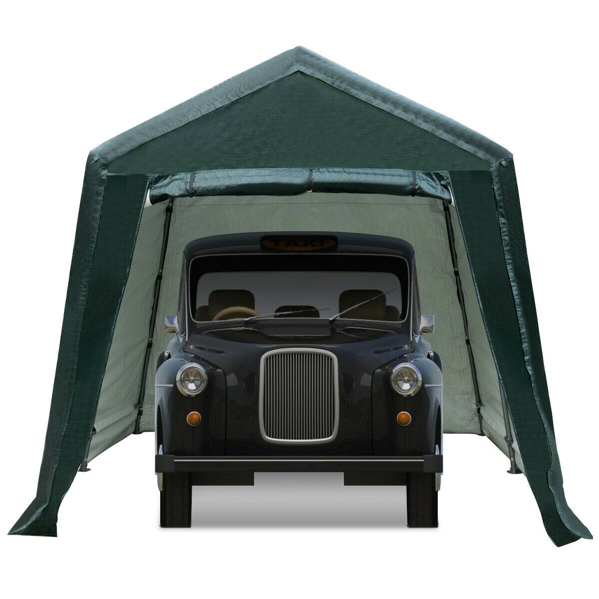 Alt View 4. SlickBlue - Outdoor Carport Shelter with Sidewalls and Ripstop Waterproof Canopy - Green.