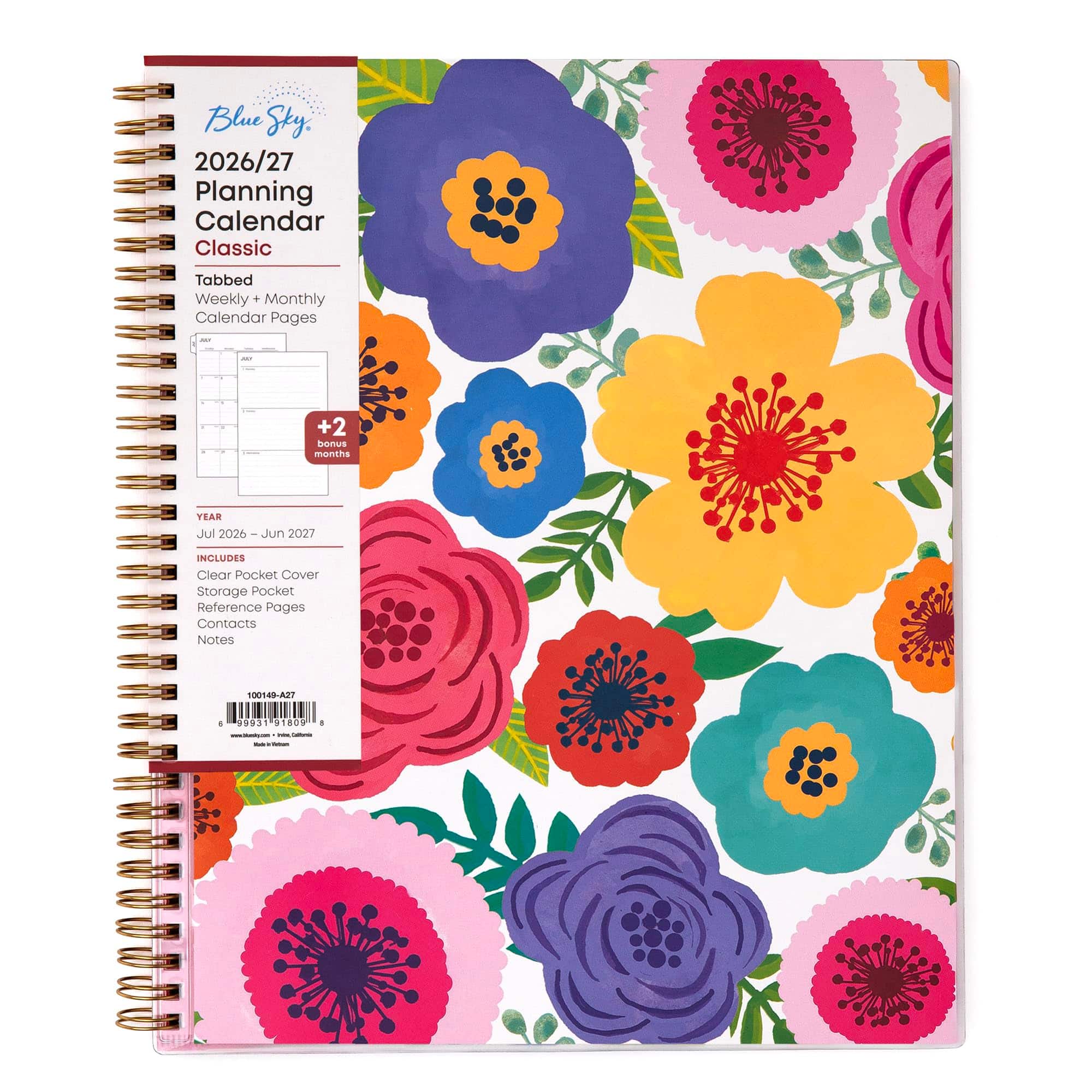 Blue Sky - 2026-2027 Weekly & Monthly Academic Planner, 8.5"x11", Mahalo