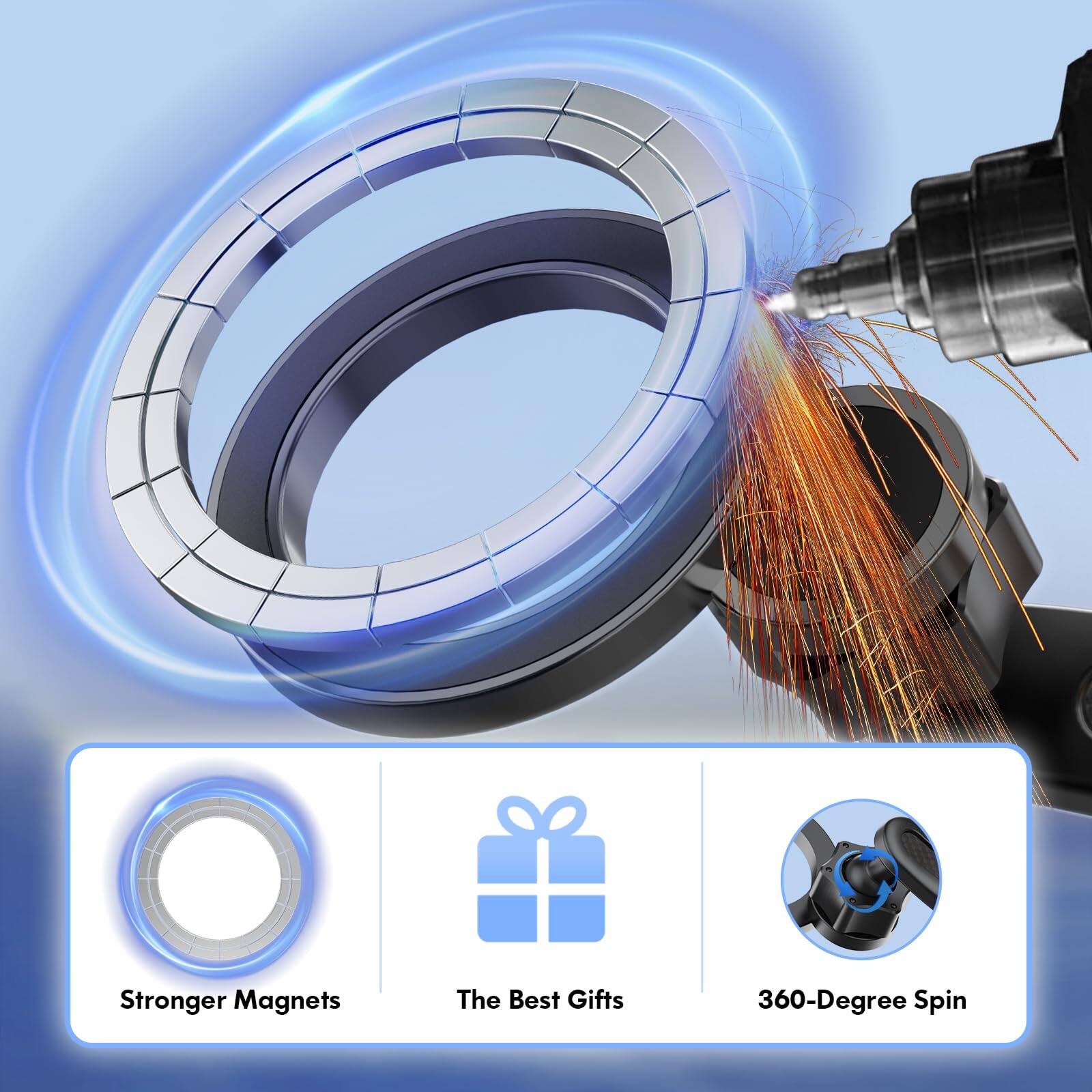 Stronger Magnets  
The Best Gifts  
360-Degree Spin