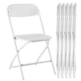 AENKYO - 6 Pack Folding Chair, Indoor Outdoor Portable, Stackable for Events, Offices, Weddings, Picnics and Restaurants - White