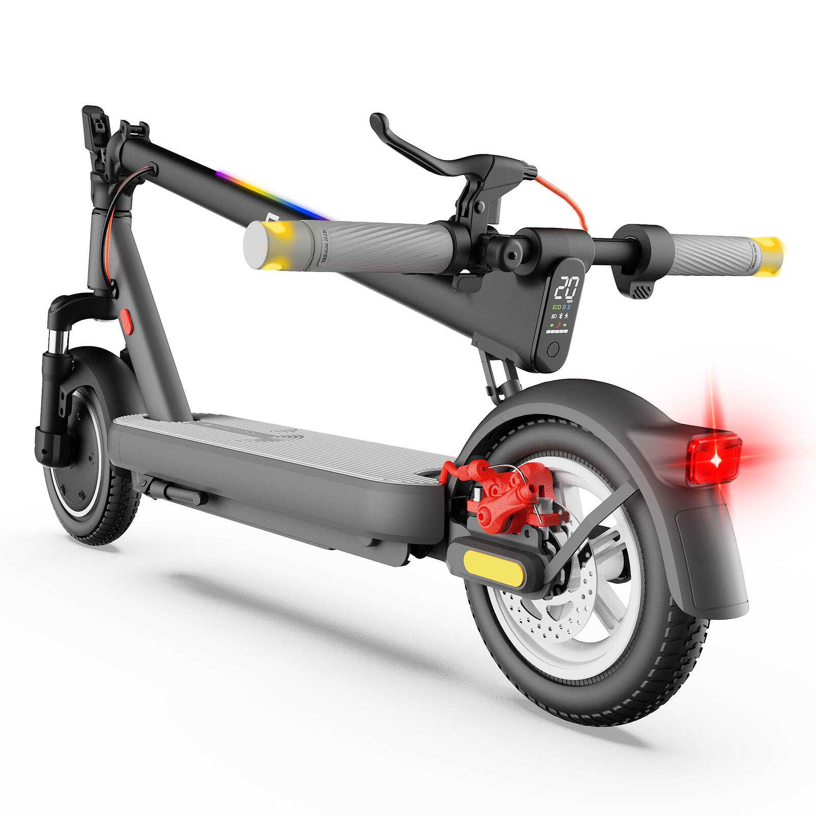 Angle. 5th Wheel - V40PRO Foldable Electric Scooter w/ 25 mi Max Operating Range & 20 mph Max Speed - Black.