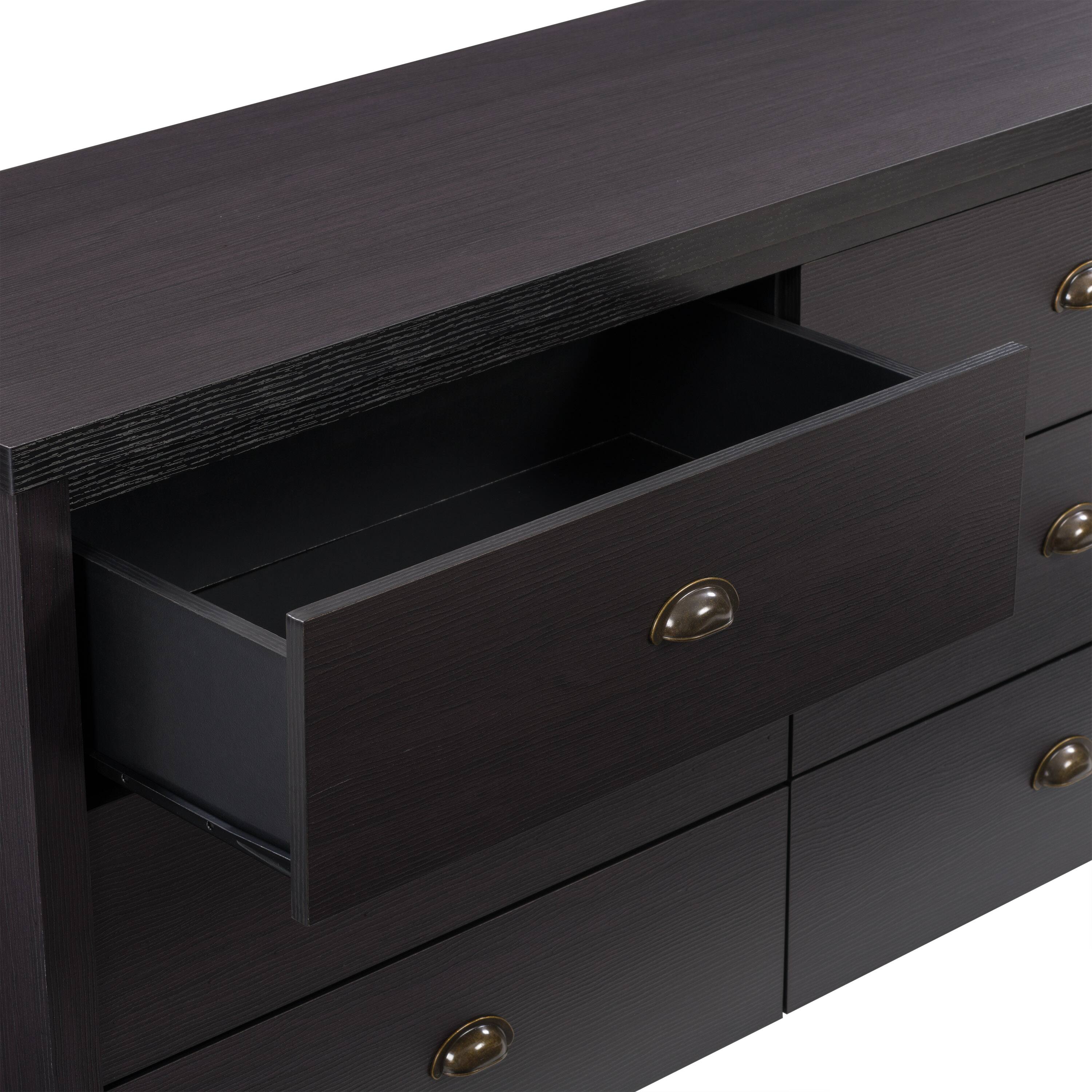 Alt View 14. CorLiving - Boston 6-Drawer Dresser - Black.