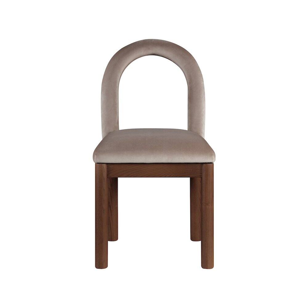 Alt View 2. Meridian Furniture - Conrad Taupe Velvet Dining Chair - Beige.