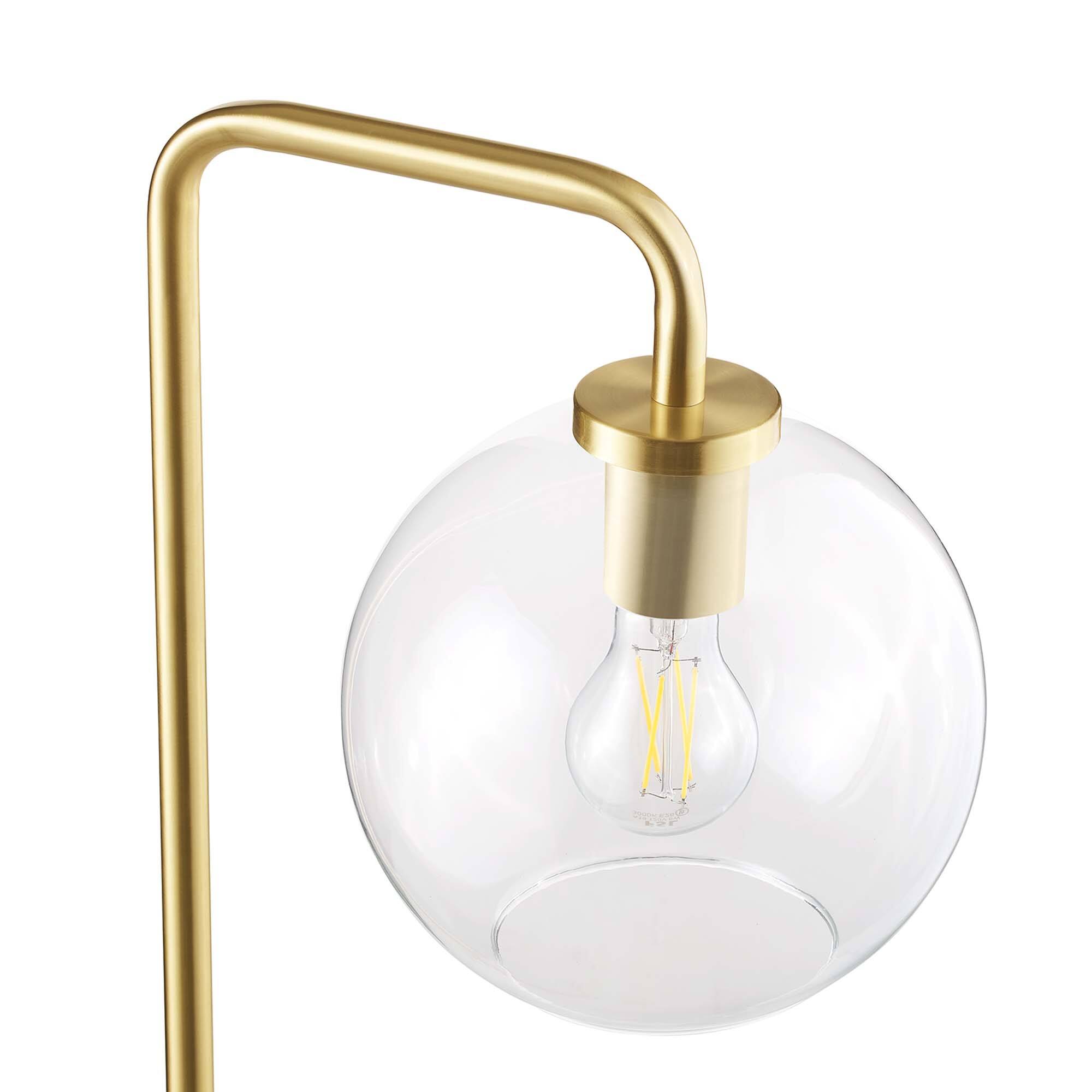 Alt View 4. Modway - Silo Glass Globe Glass and Metal Floor Lamp by Modway - Satin Brass.