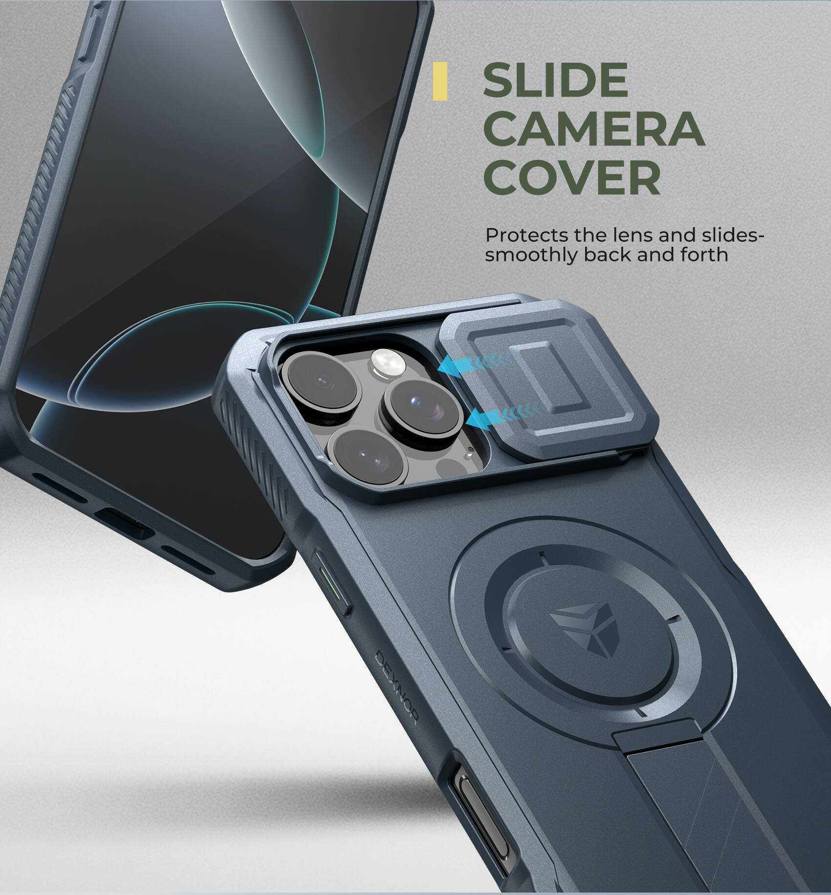 SLIDE CAMERA COVER Protects the lens and slides- smoothly back and forth