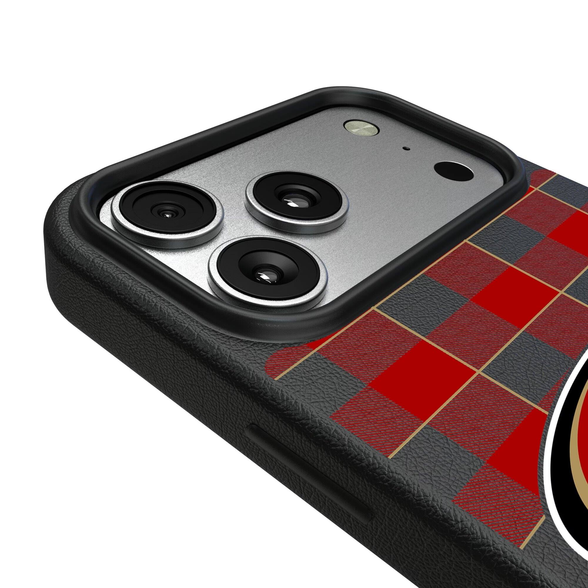 Alt View 2. Keyscaper - San Francisco 49ers Plaid Magnetic Bump iPhone Case - 16 Pro Max - Black.