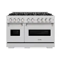 ZLINE - 48" Classic Double Oven Gas Range w/ 8 Burner Cooktop in Stainless Steel (CGR48) - Stainless Steel - Front_Zoom