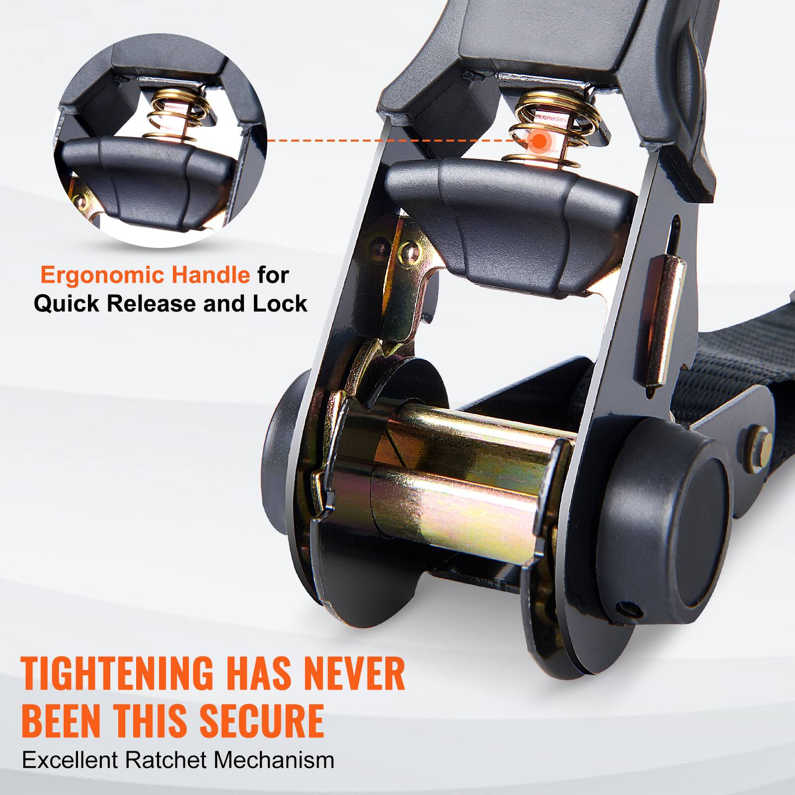 Ergonomic Handle for Quick Release and Lock

TIGHTENING HAS NEVER BEEN THIS SECURE

Excellent Ratchet Mechanism