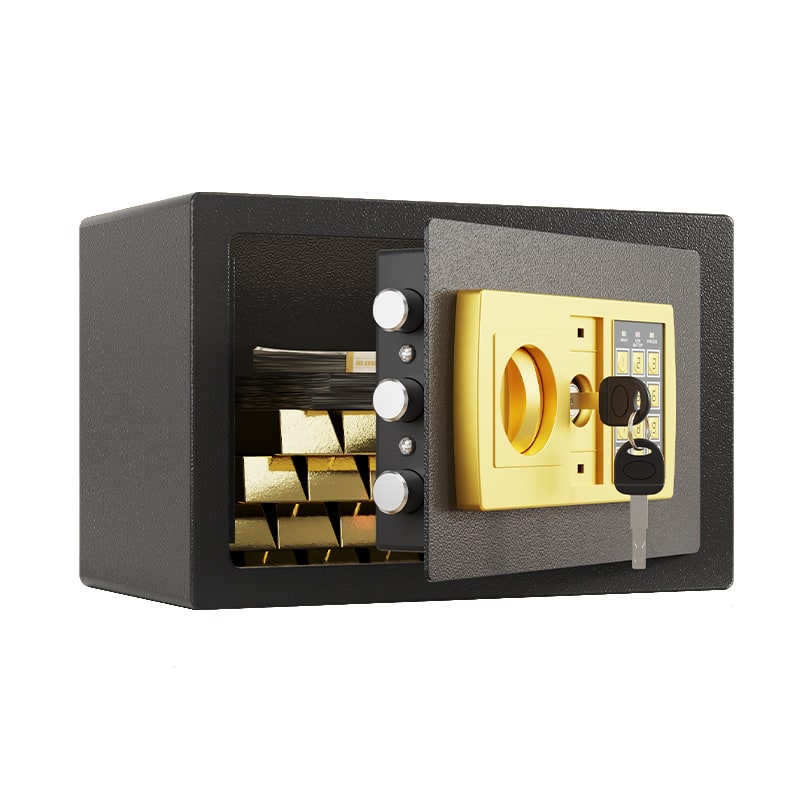 Cluzine - Electronic Safe Box, Steel Security Lock with Digital Keypad, Home Office Valuables Storage