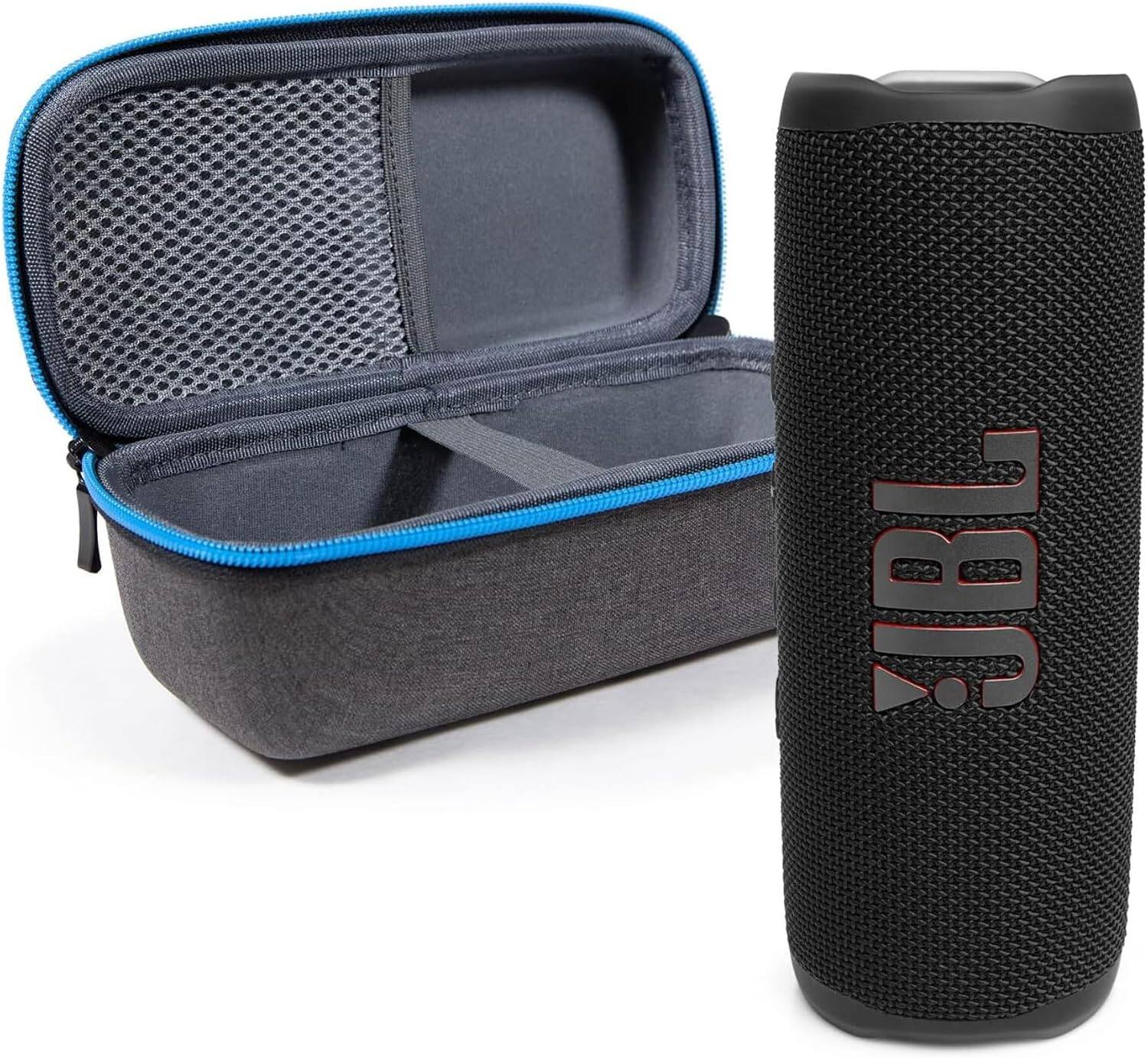 Front. JBL - JBL Flip 6 (Black) + Bundle with divvi! Protective Hardshell Case.