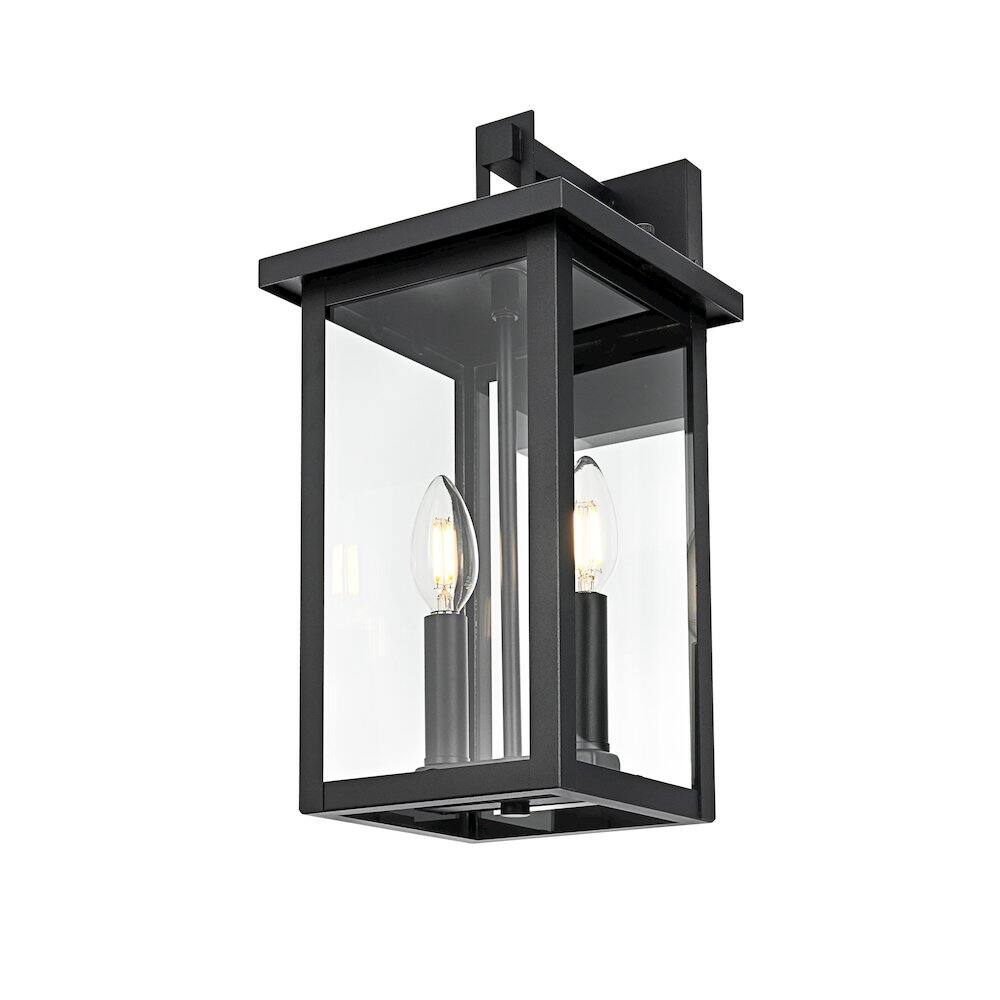 Left. Elegant Lighting - Venango 7 inch Outdoor Pendant in Black - Black.