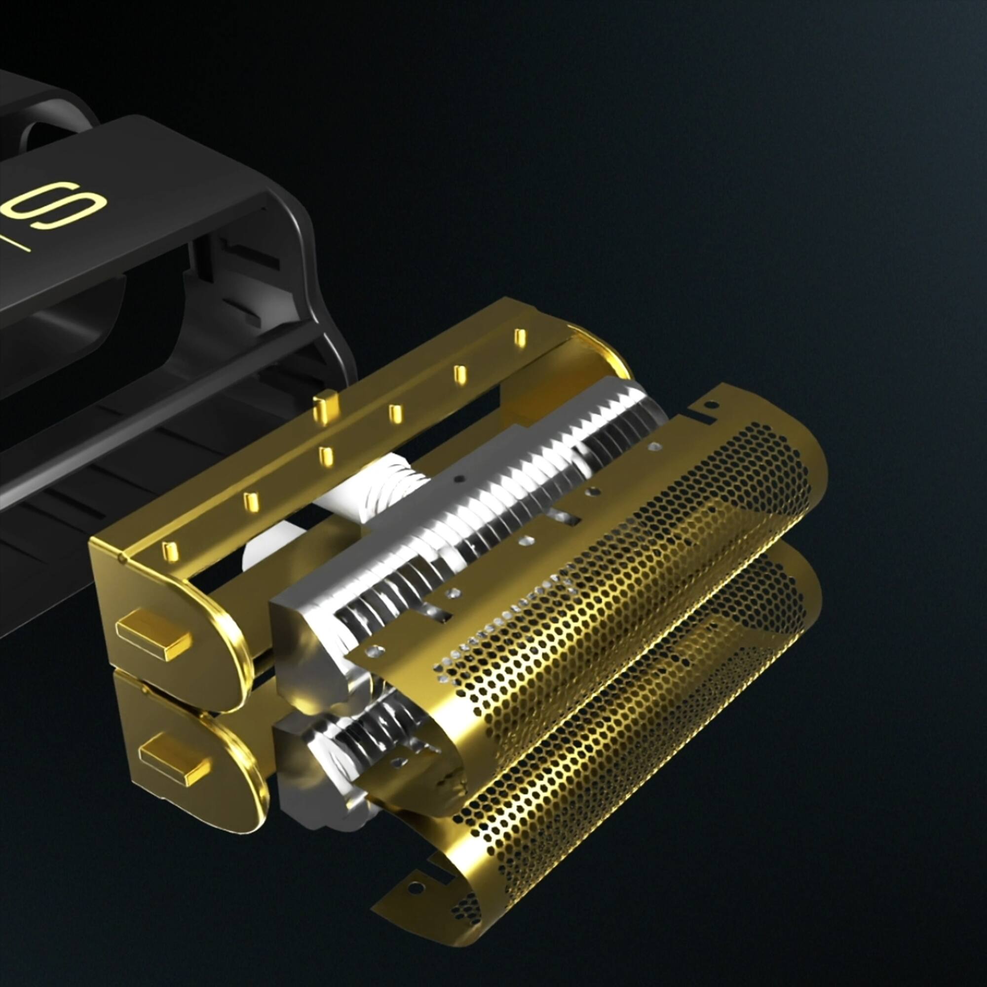 Left. StyleCraft - Instinct Metal Cordless Double Foil Shaver with IN2 Vector Motor Intuitive Torque Control, USB-C Rechargeable - Black.