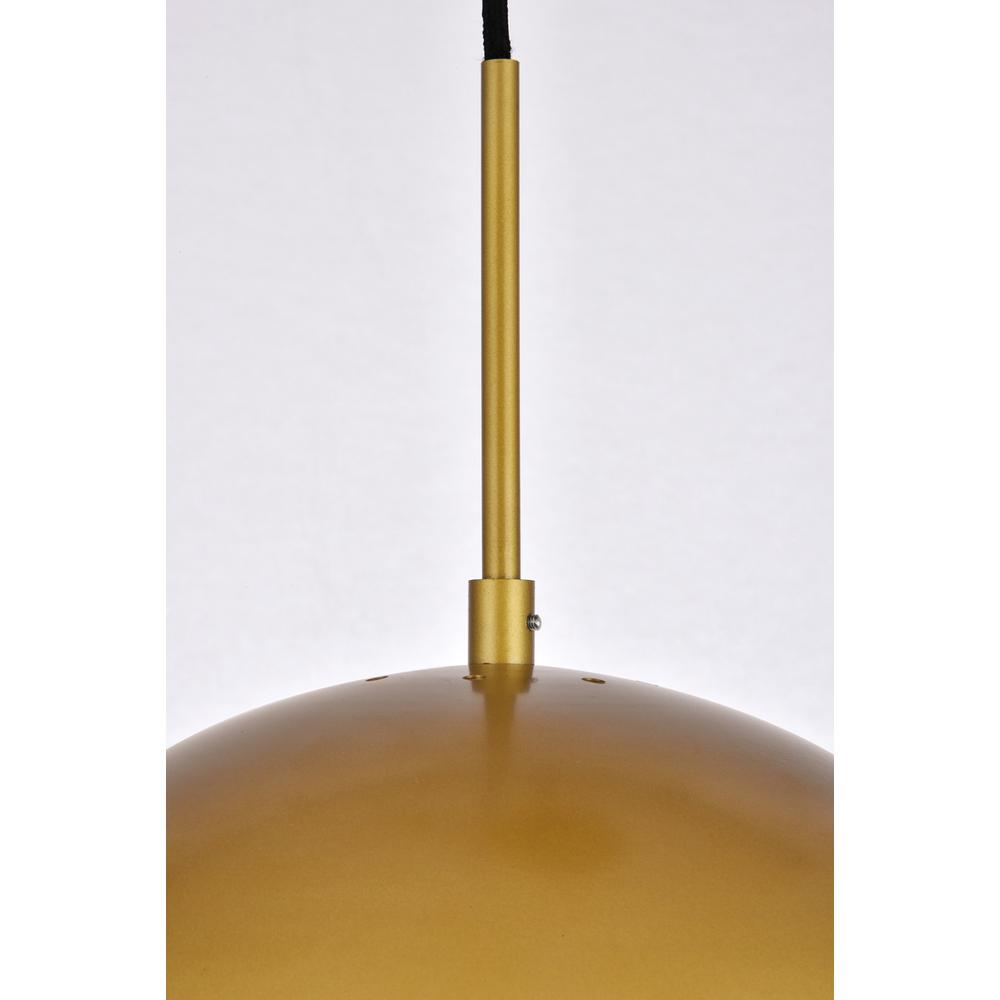 Alt View 1. Living District - Eclipse 1 Light Brass Pendant With Frosted White Glass - Brass And Frosted White.