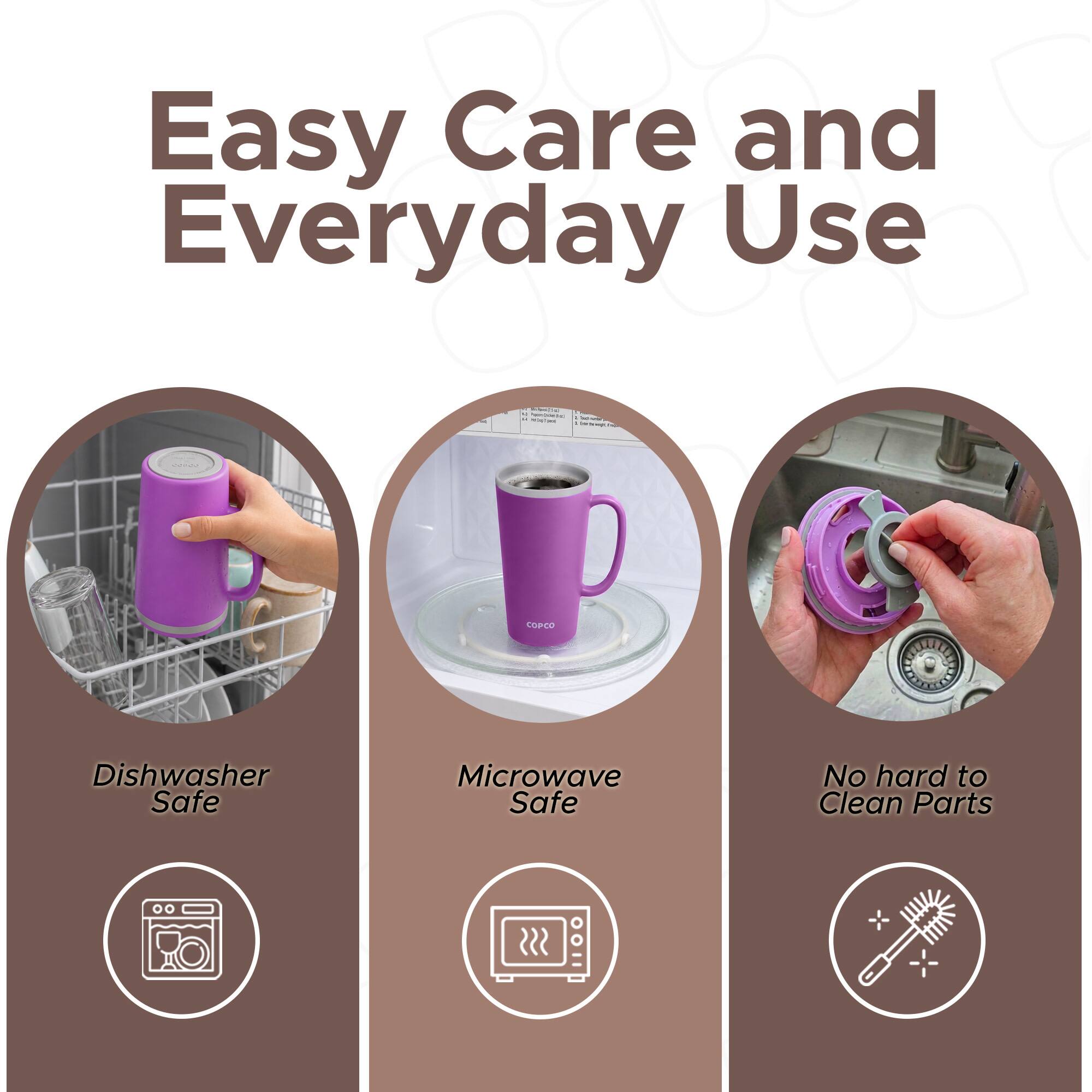 Easy Care and Everyday Use

- Dishwasher Safe
- Microwave Safe
- No hard to Clean Parts