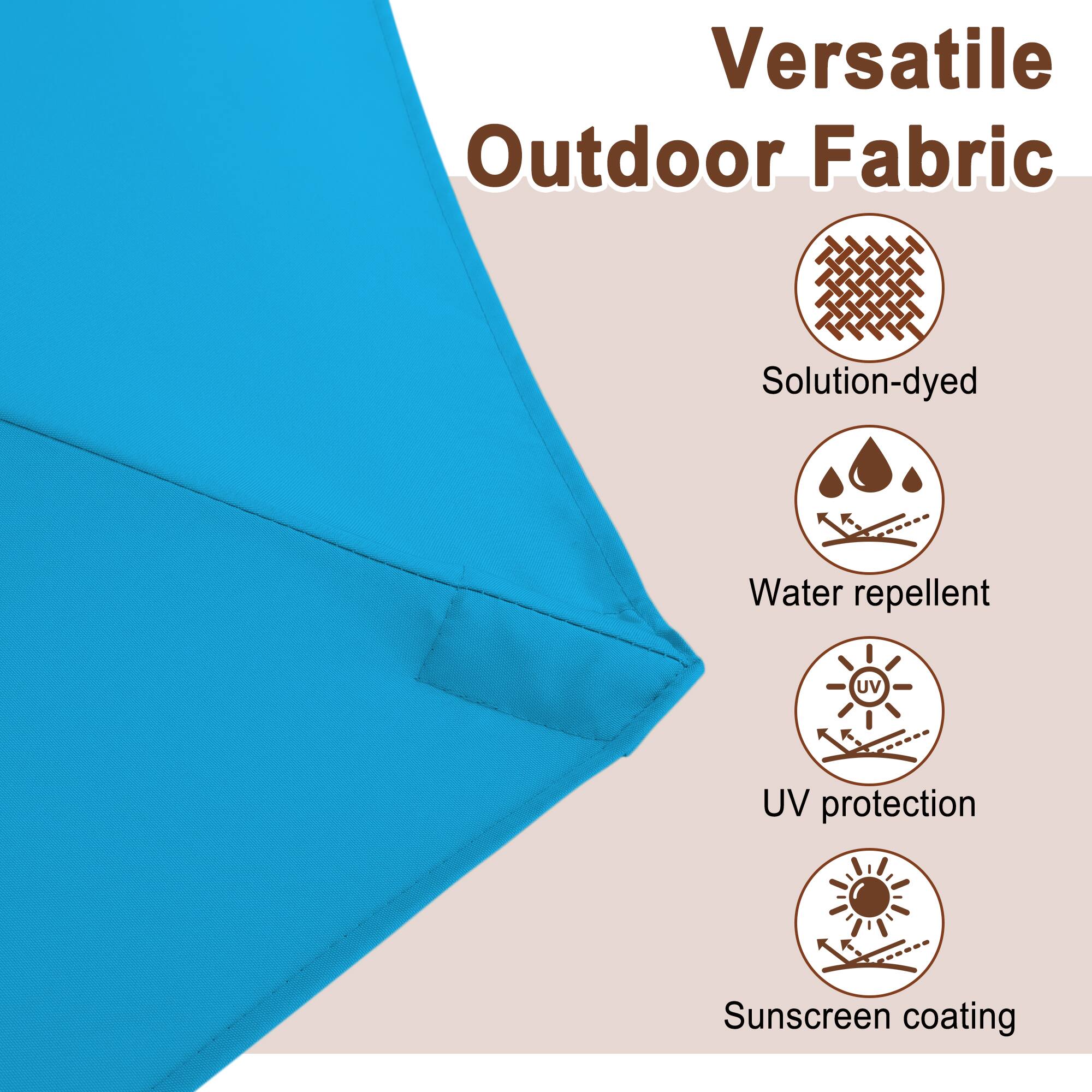 Versatile Outdoor Fabric

- Solution-dyed
- Water repellent
- UV protection
- Sunscreen coating