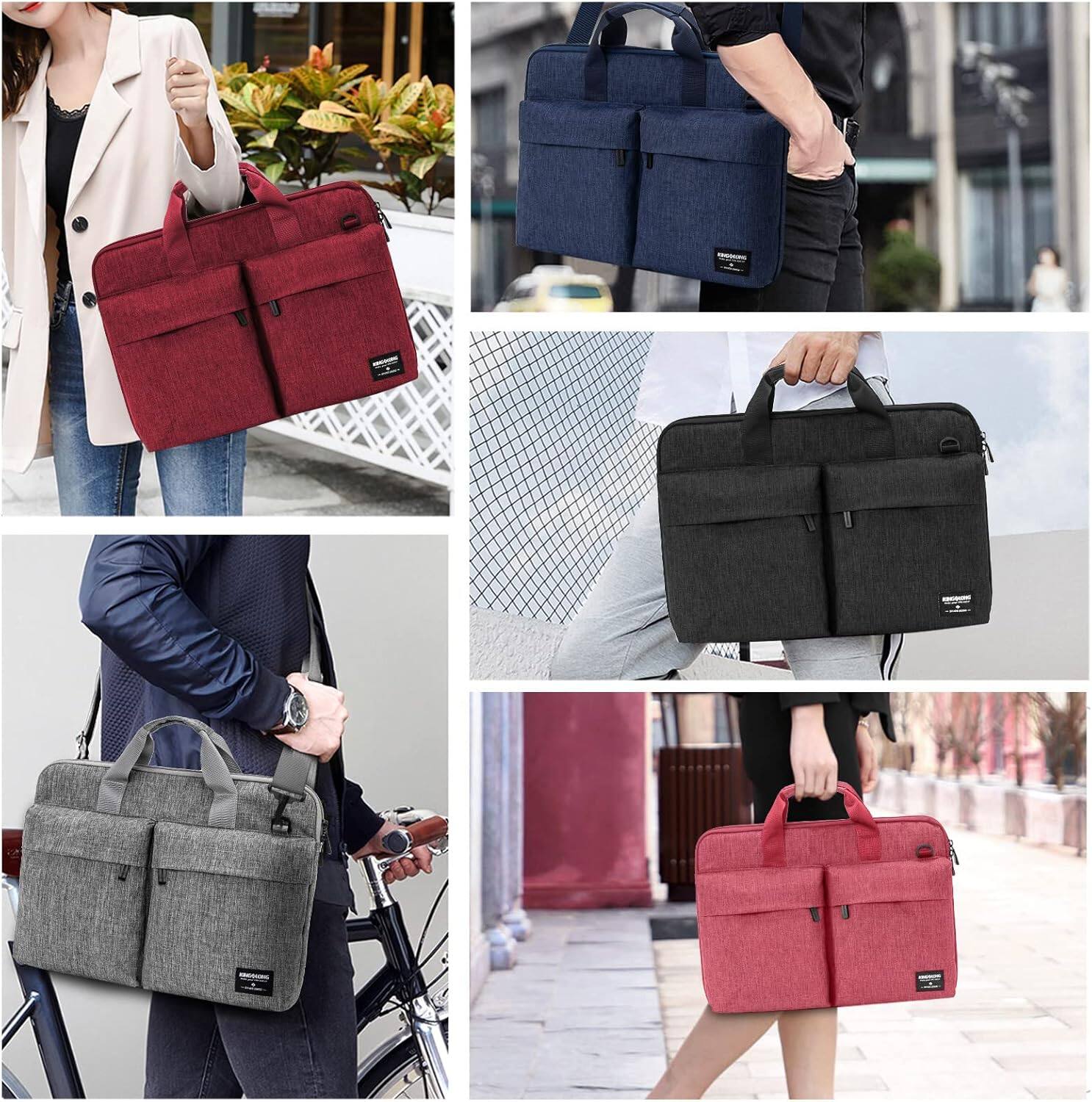 Alt View 5. Wikistore - WIKISTORE Slim 17.3 inch Laptop Sleeve with Shoulder Strap Carrying Case for Acer Asus HP Pink - Pink.