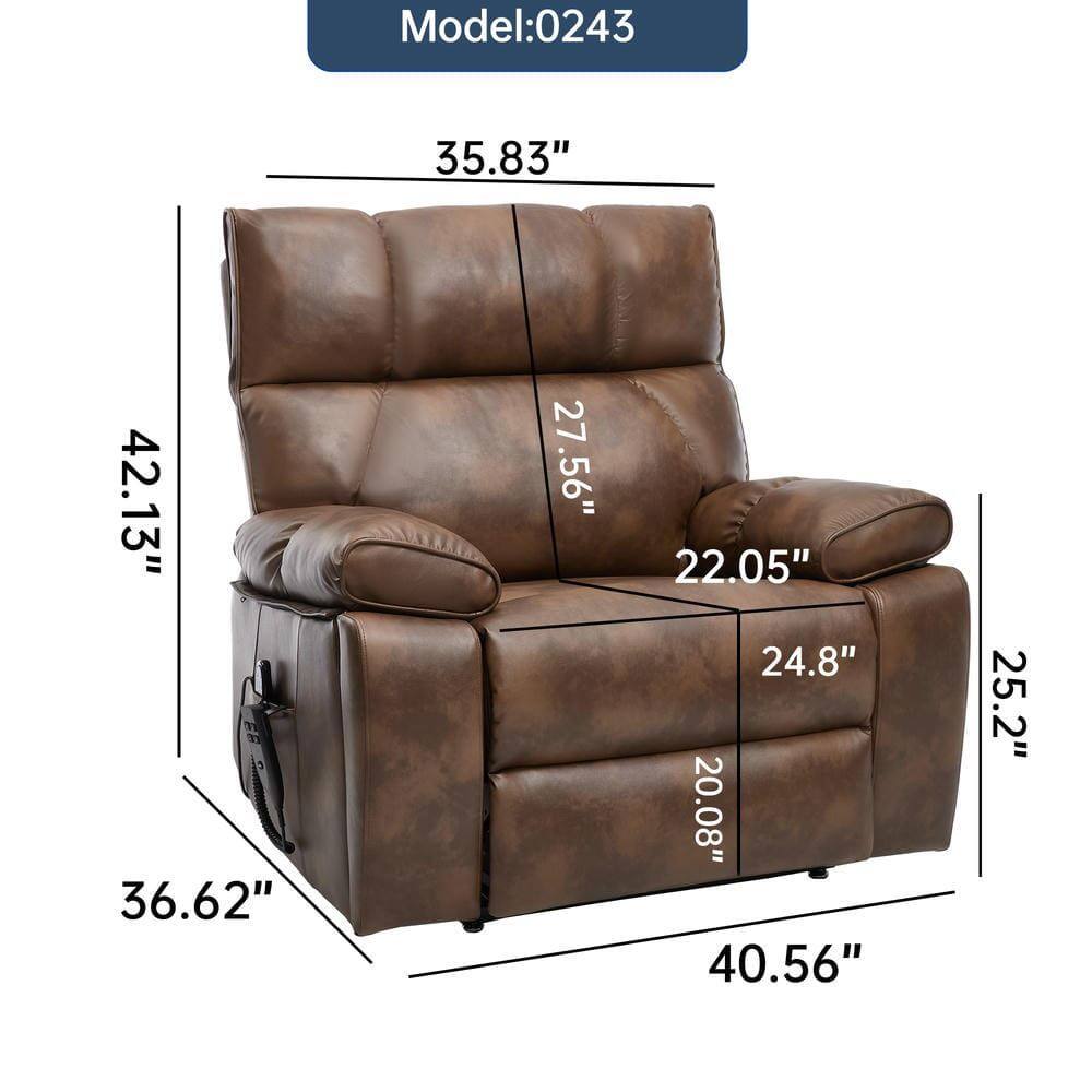 Model: 0243

- Width: 42.13"
- Depth: 35.83"
- Height: 42.13"
- Seat Height: 20.08"
- Seat Depth: 24.8"
- Arm Height: 27.56"
- Arm Width: 22.05"
- Back Height: 36.62"
- Overall Height: 40.56"