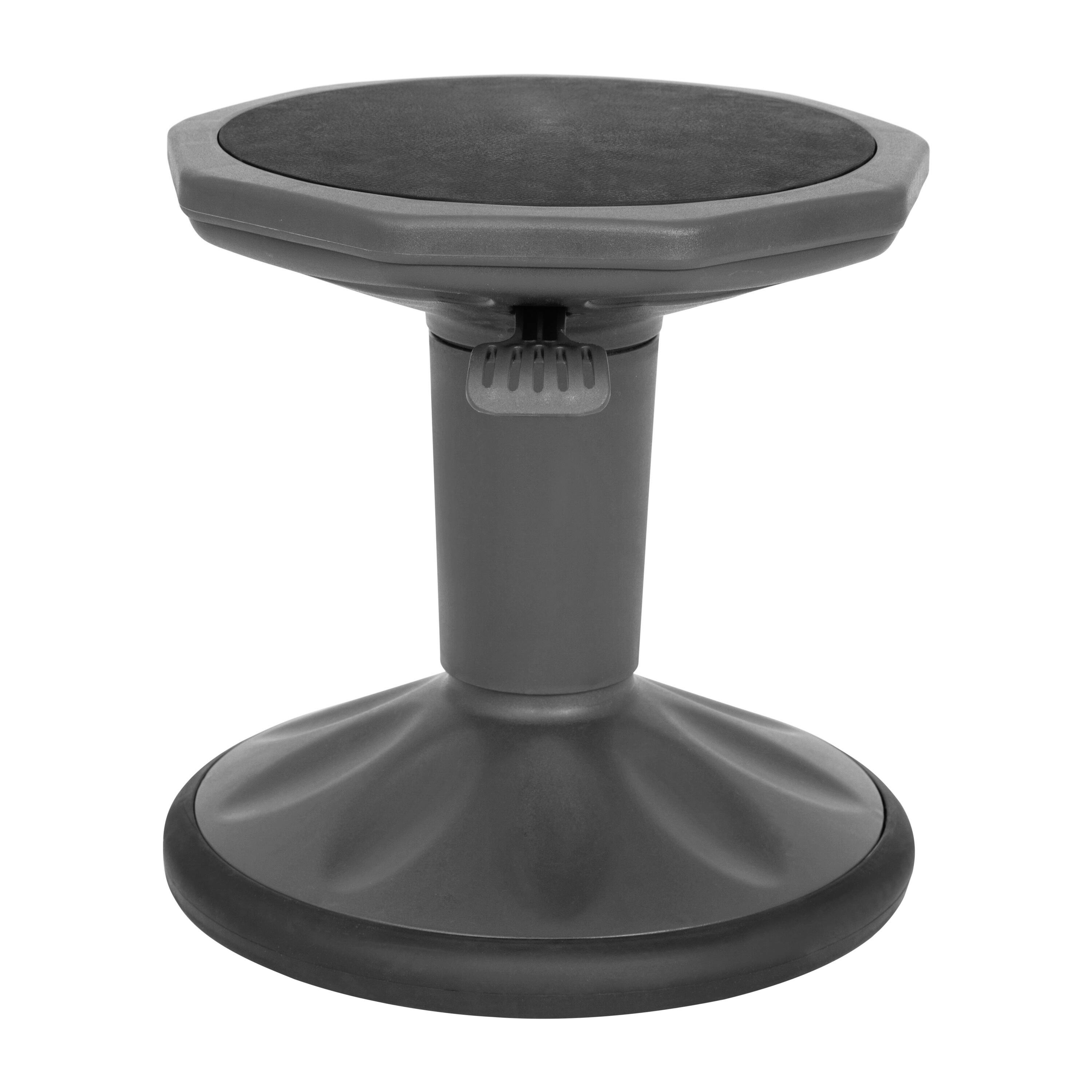 Angle. Flash Furniture - Carter Adjustable Height Kids Flexible Active Stool for Classroom and Home with Non-Skid Bottom in Gray, 14" - 18" Seat - Gray.