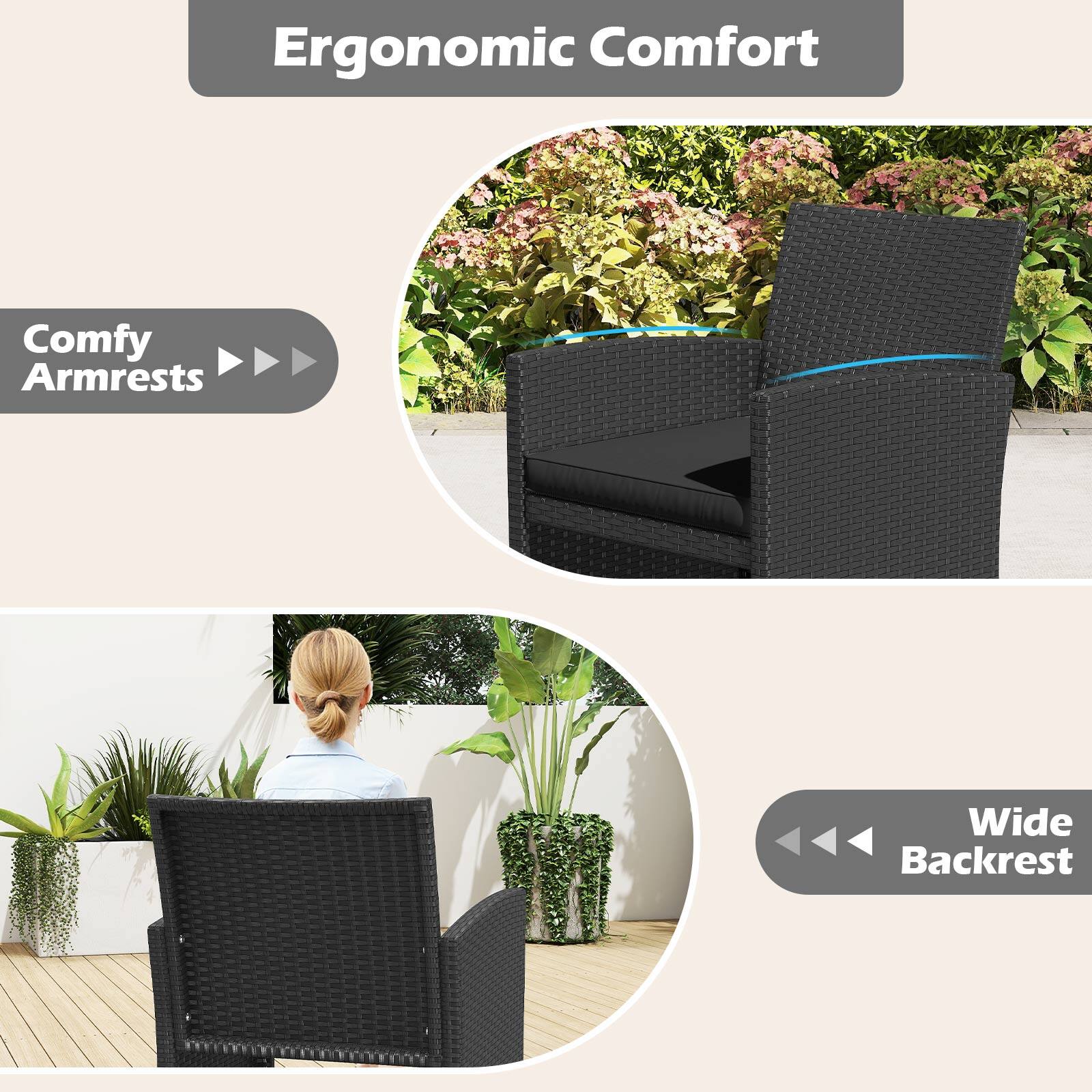 Ergonomic Comfort

Comfy Armrests

Wide Backrest