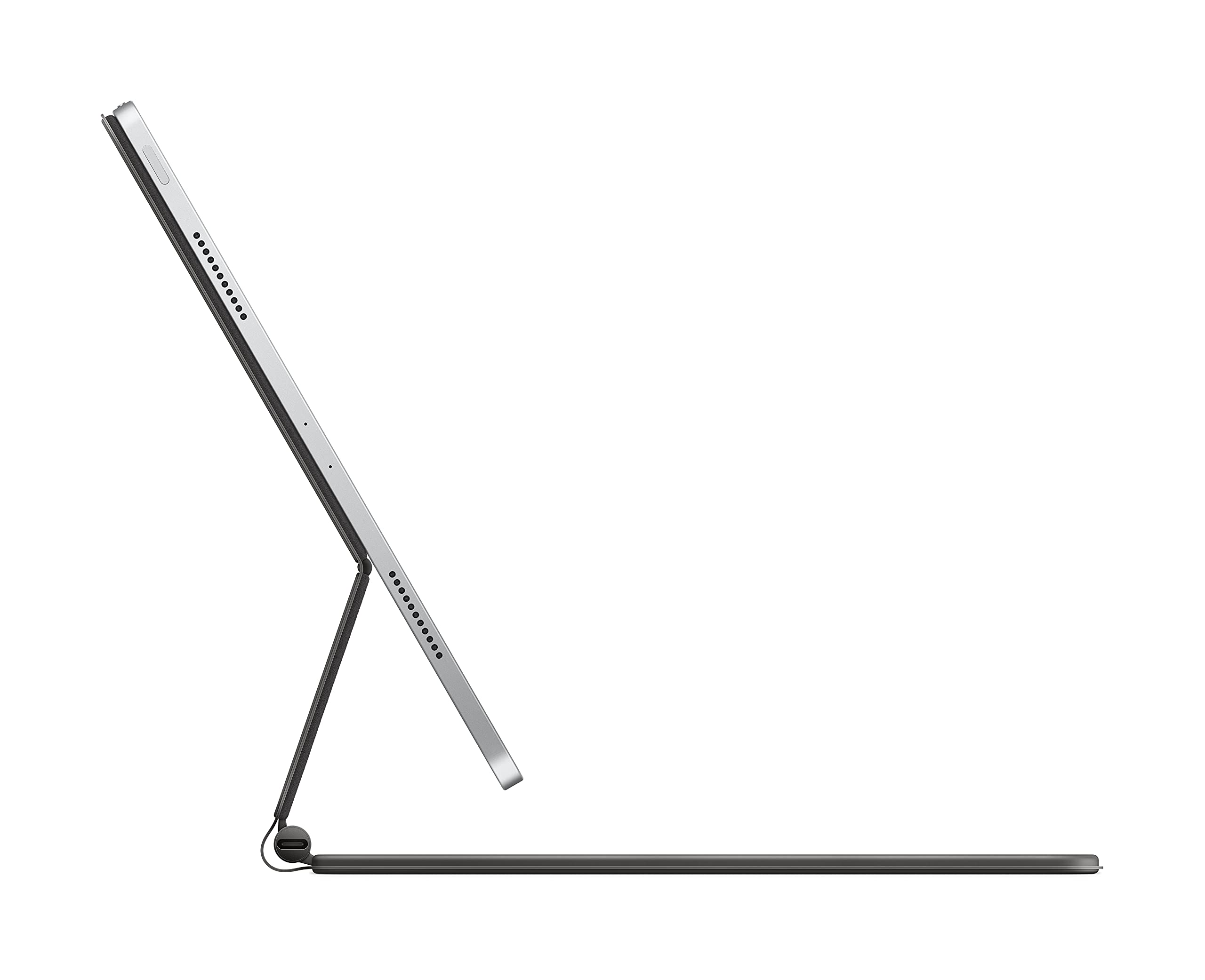 The image shows a modern, minimalist desk lamp with a sleek, angular design.
