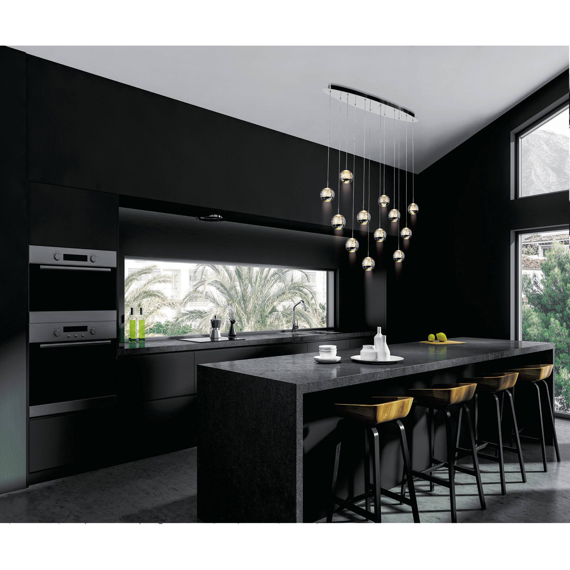 Alt View 2. CWI Lighting - Perrier 12 Light Multi Light Pendant With Chrome Finish - Chrome.