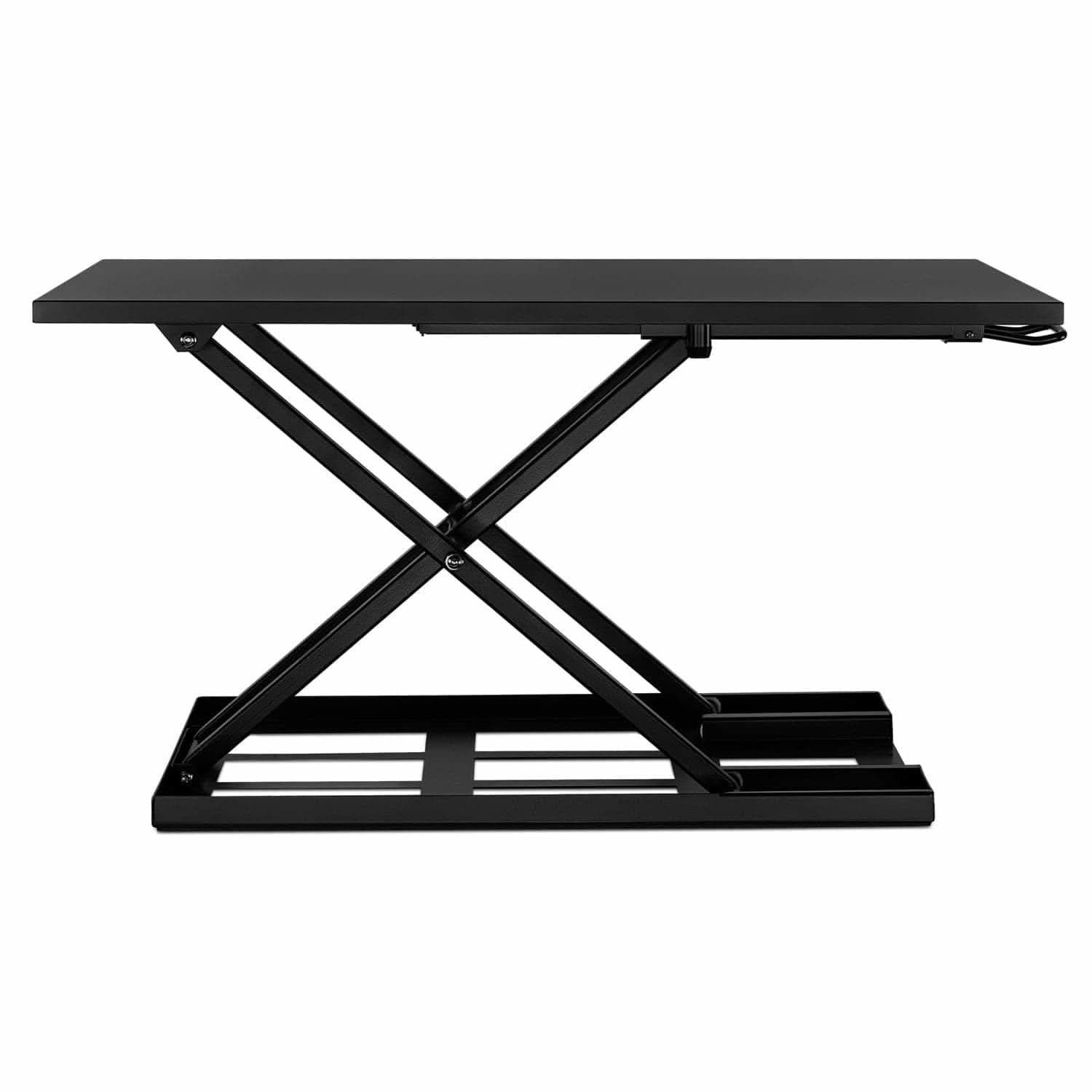 Alt View 7. Mount-It! - Height Adjustable Sit‑Stand Desk Converter with Spacious Work Surface and Smooth X‑Lift Mechanism, Black - Black.