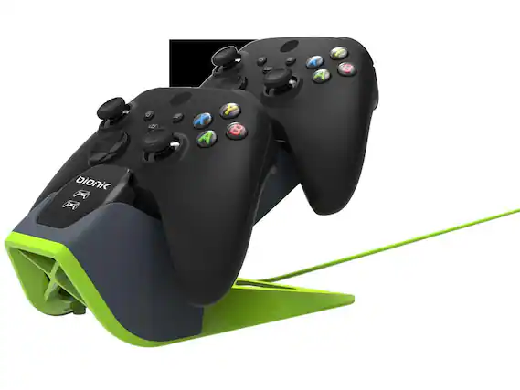 Front. Bionik - Bionik Power Stand for Xbox Series X/S: Dual Charge Dock with 2 Batteries & Adapter (BNK-9070) - Multicolor.