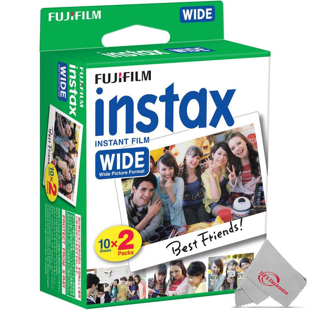 FUJIFILM instax  
WIDE  
INSTANT FILM  
Wide Picture Format  

10x 2 Packs  
Best Friends!  

PROTECT FROM X-RAY  

TED'S Electronics
