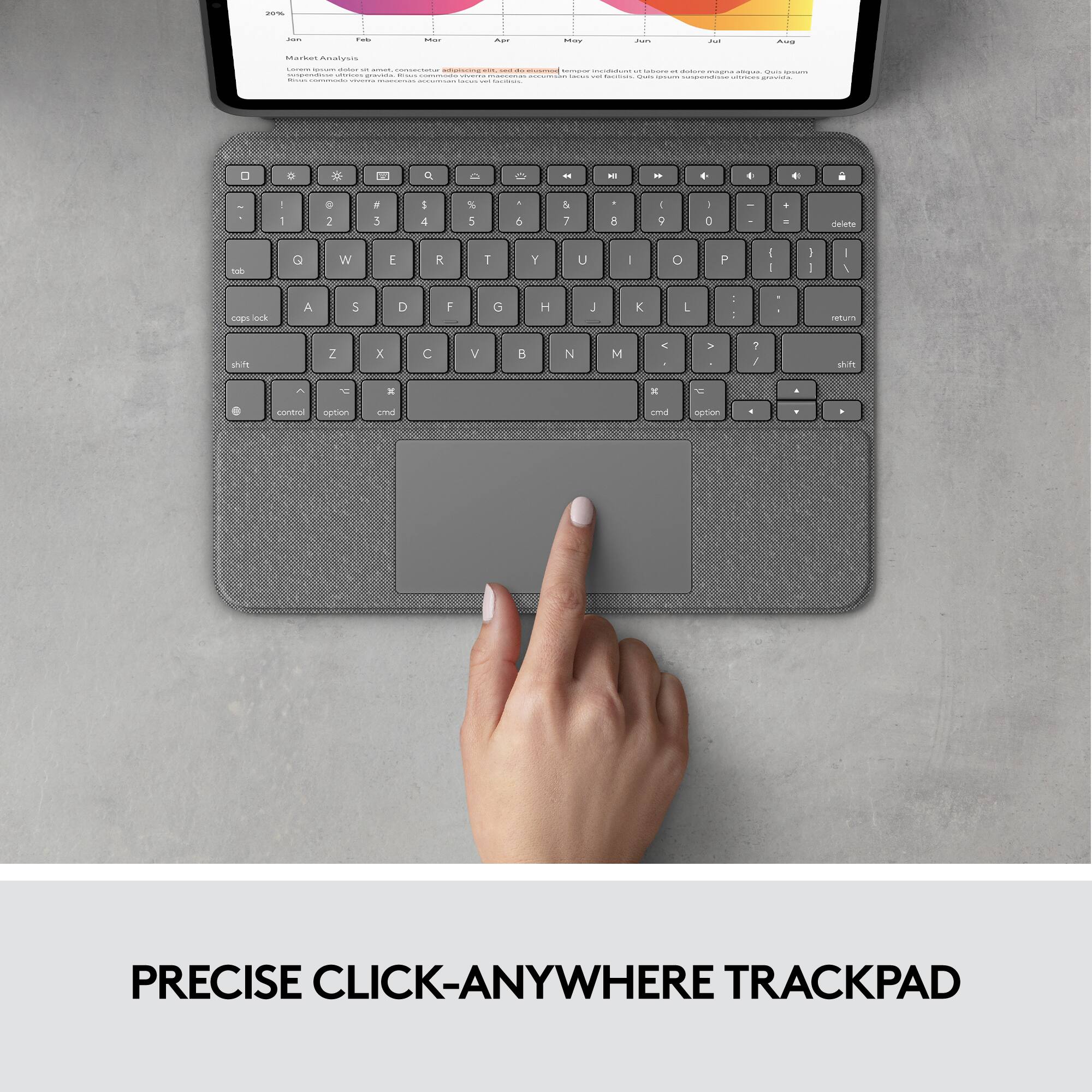PRECISE CLICK-ANYWHERE TRACKPAD