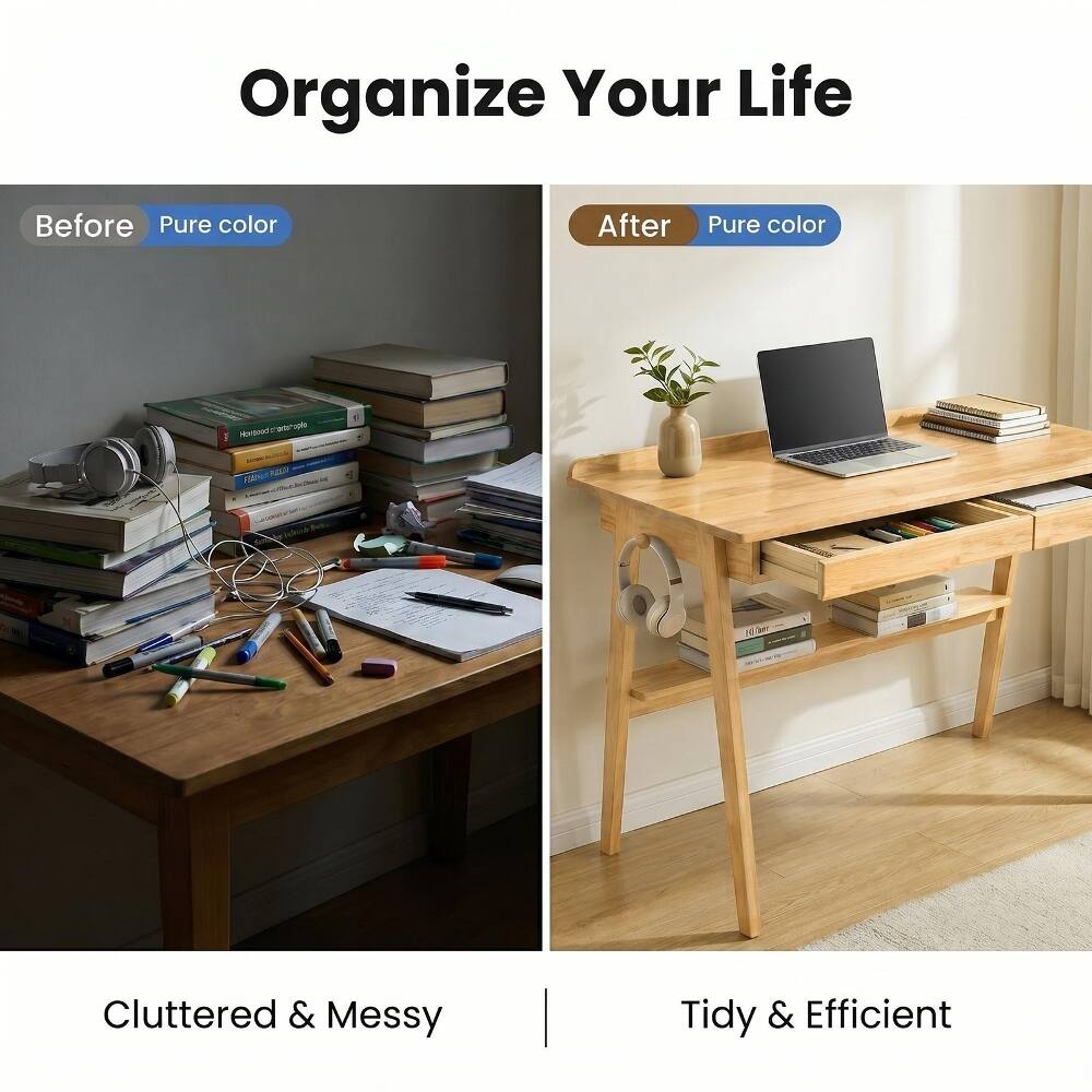 Organize Your Life

Before
Pure color
Cluttered & Messy

After
Pure color
Tidy & Efficient