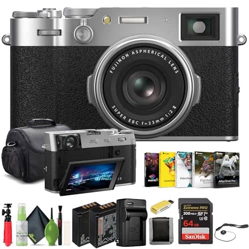 Fujifilm - X100VI Digital Camera (16821822) + 64GB Card + Advanced Bundle - Silver