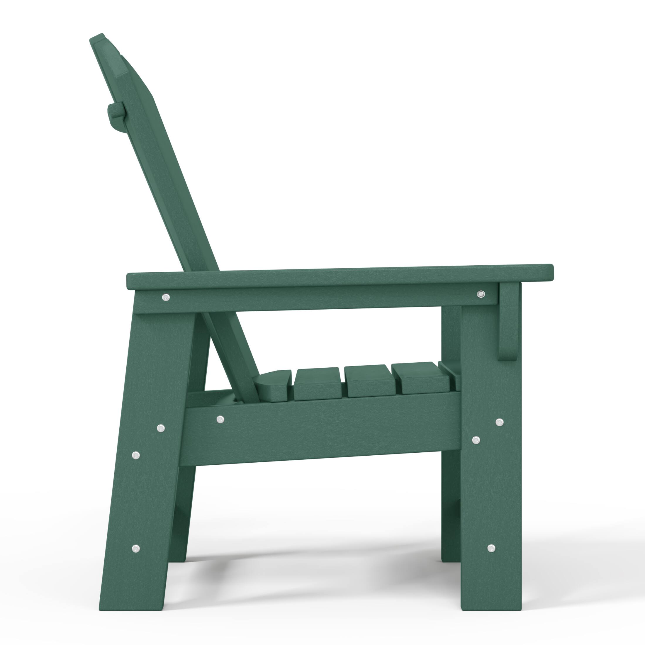 Back. WestinTrends - WestinTrends Malibu Kids Outdoor Adirondack Plastic Patio Chair (Set of 2) - Dark Green.