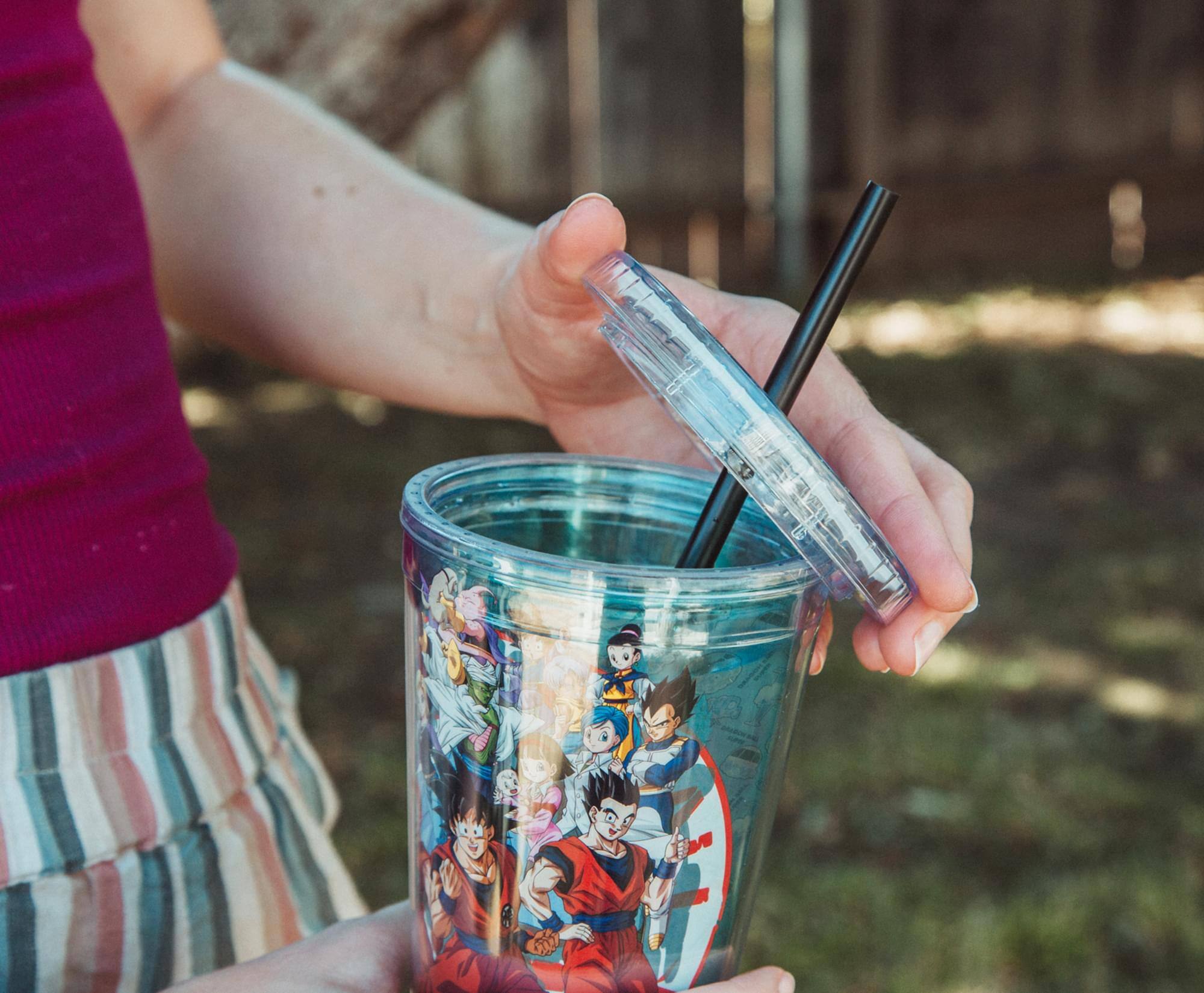 Alt View 4. Just Funky - Dragon Ball Super Characters 16-Ounce Carnival Cup With Lid and Straw - Blue.