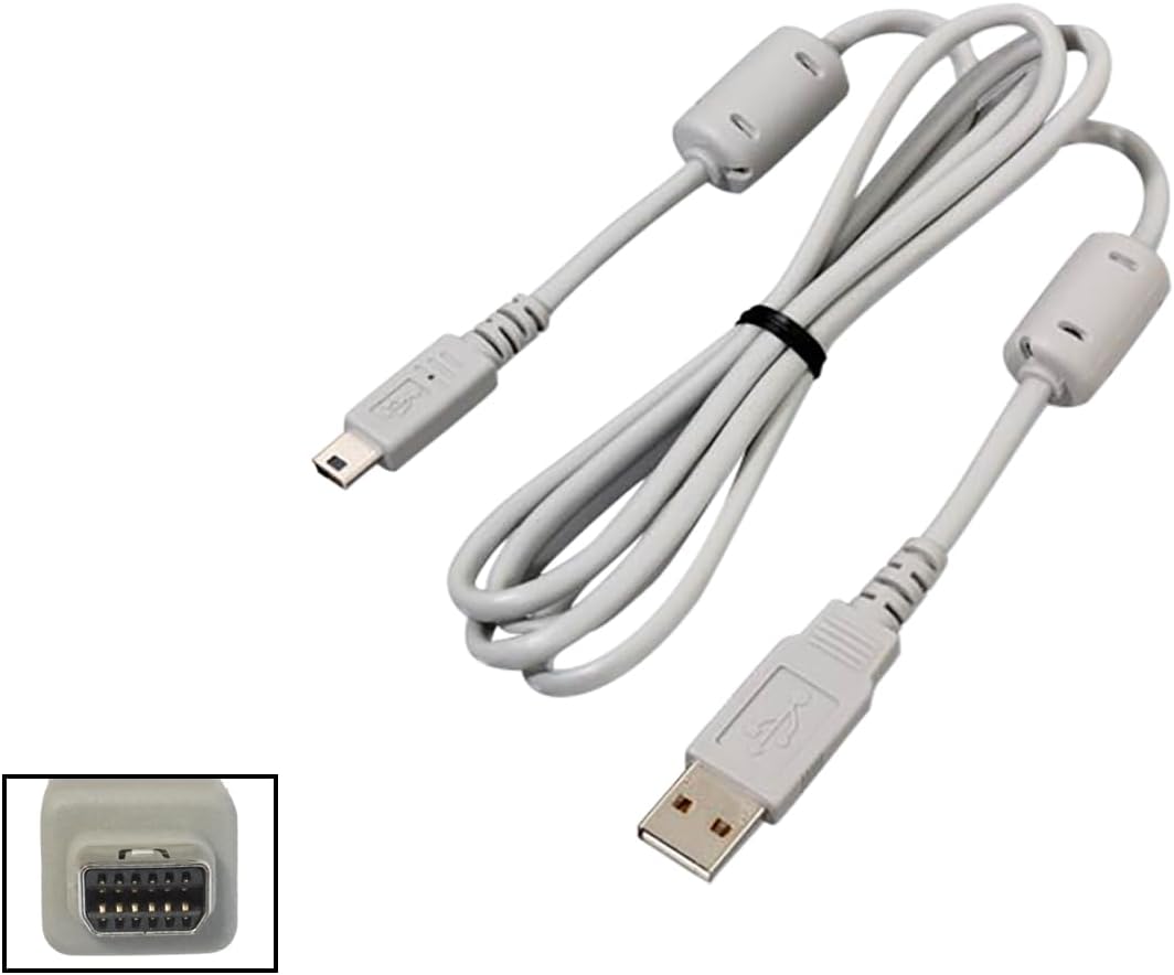 Front. OM System - High-Speed USB Cable for Camera & PC Connectivity, Reliable Data Transfer, Compact Accessory - White.