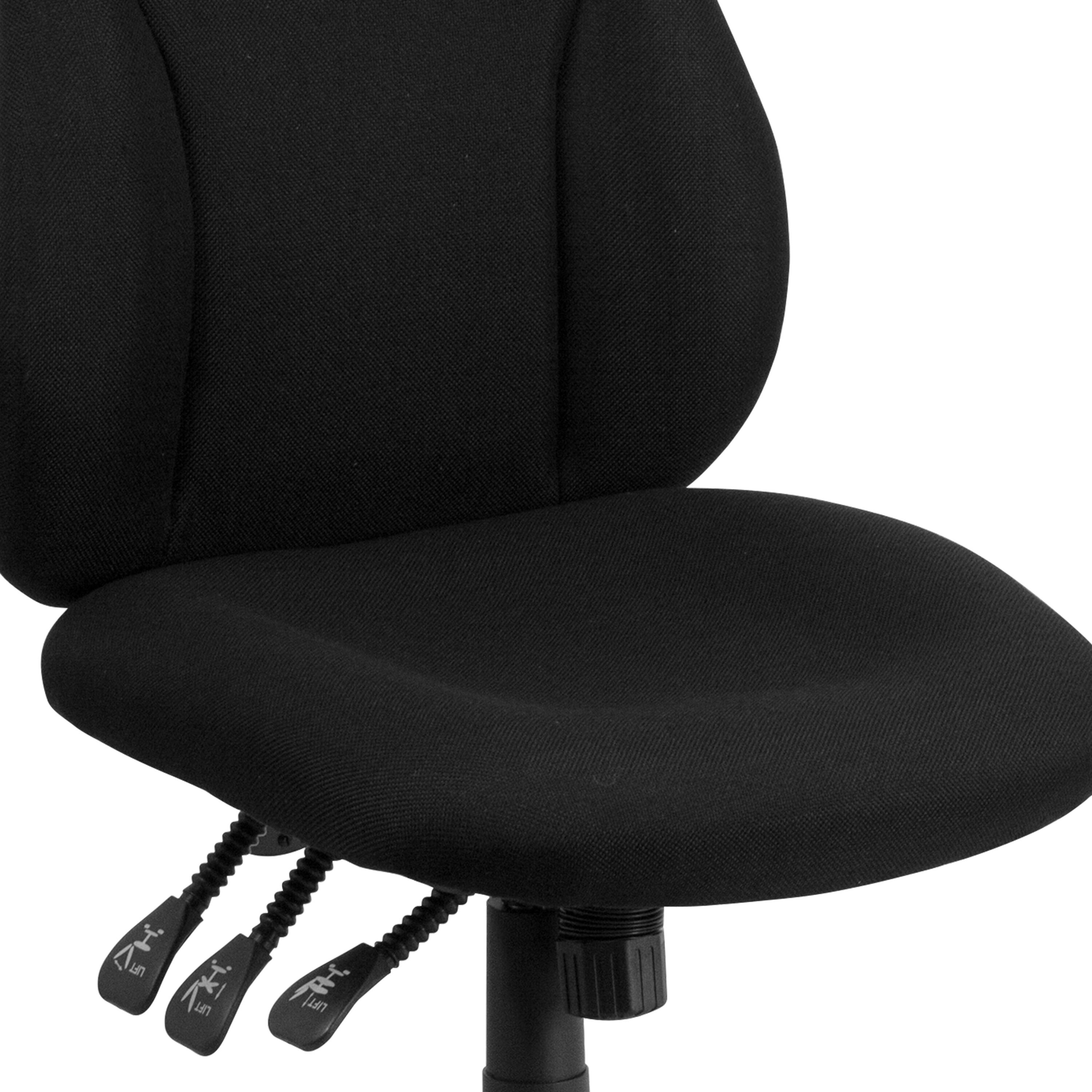 Alt View 8. Emma + Oliver - High Back Fabric Multifunction Swivel Ergonomic Task Office Chair - Black.