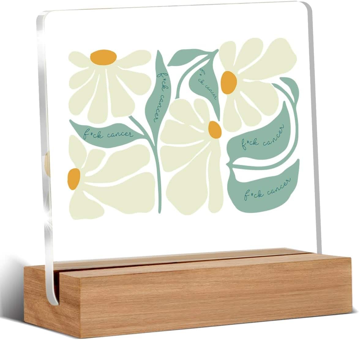 Auledio - Funny Cancer Warrior Gifts for Women, Inspirational Cancer Survivor Gifts, Breast Cancer Awareness Desk Decorations