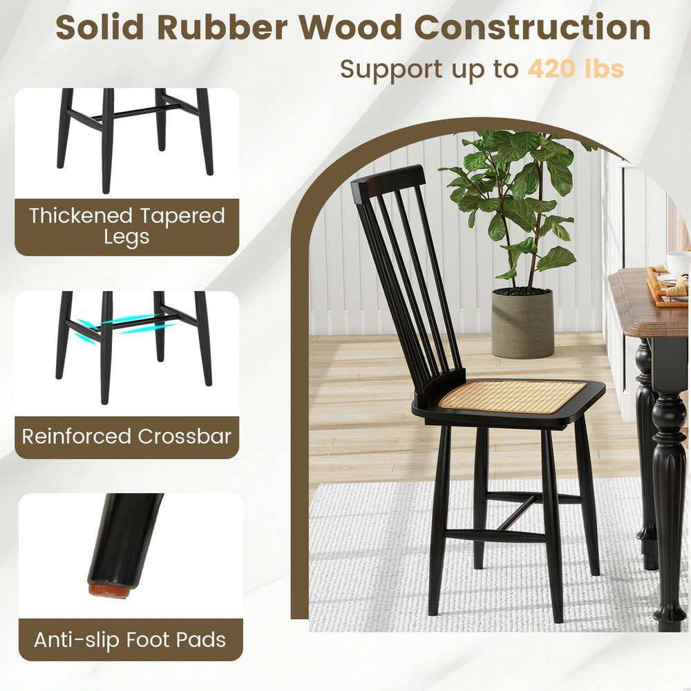 Solid Rubber Wood Construction  
Support up to 420 lbs  

- Thickened Tapered Legs  
- Reinforced Crossbar  
- Anti-slip Foot Pads